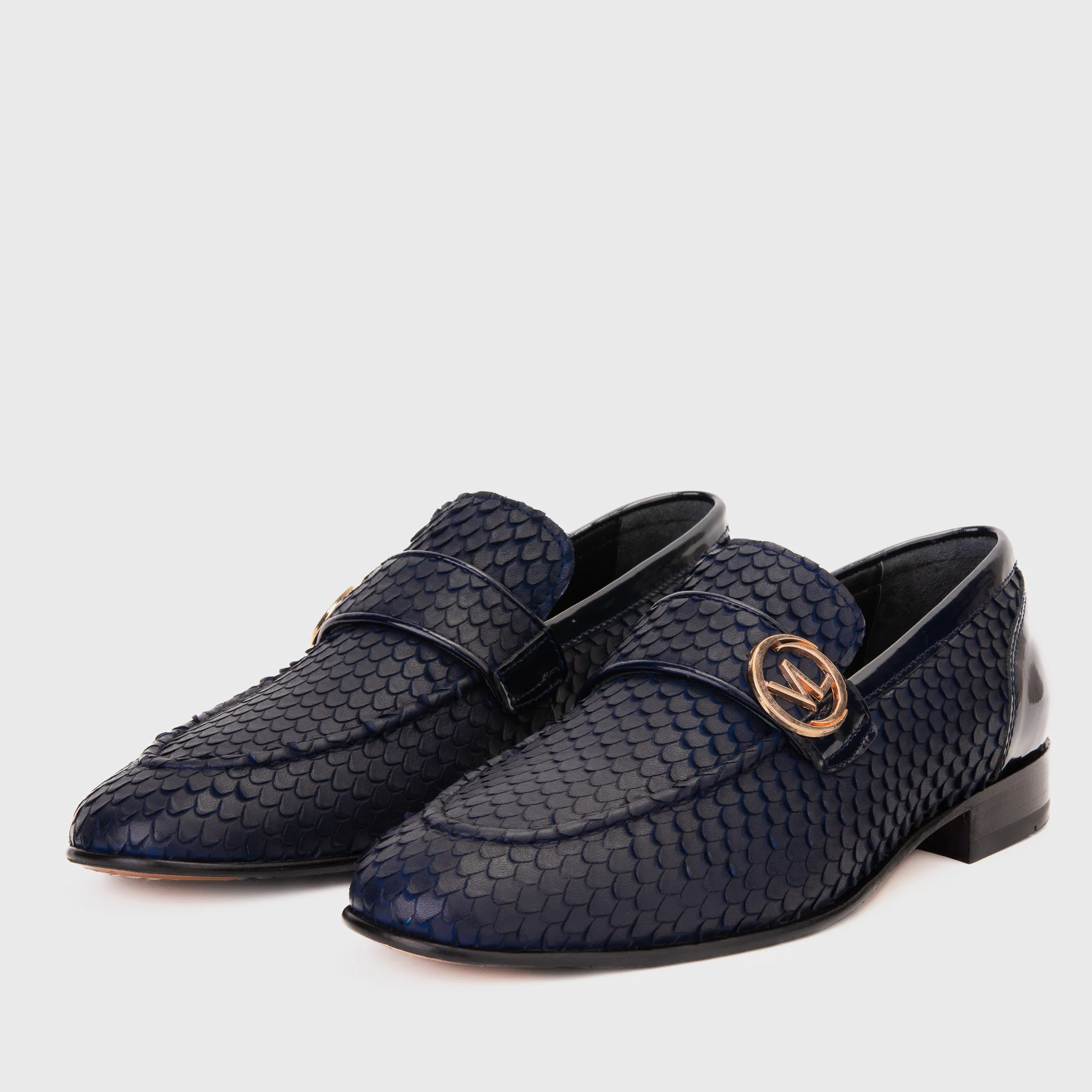 The Monarch Navy Blue Leather Men Dress Shoe - Image 2