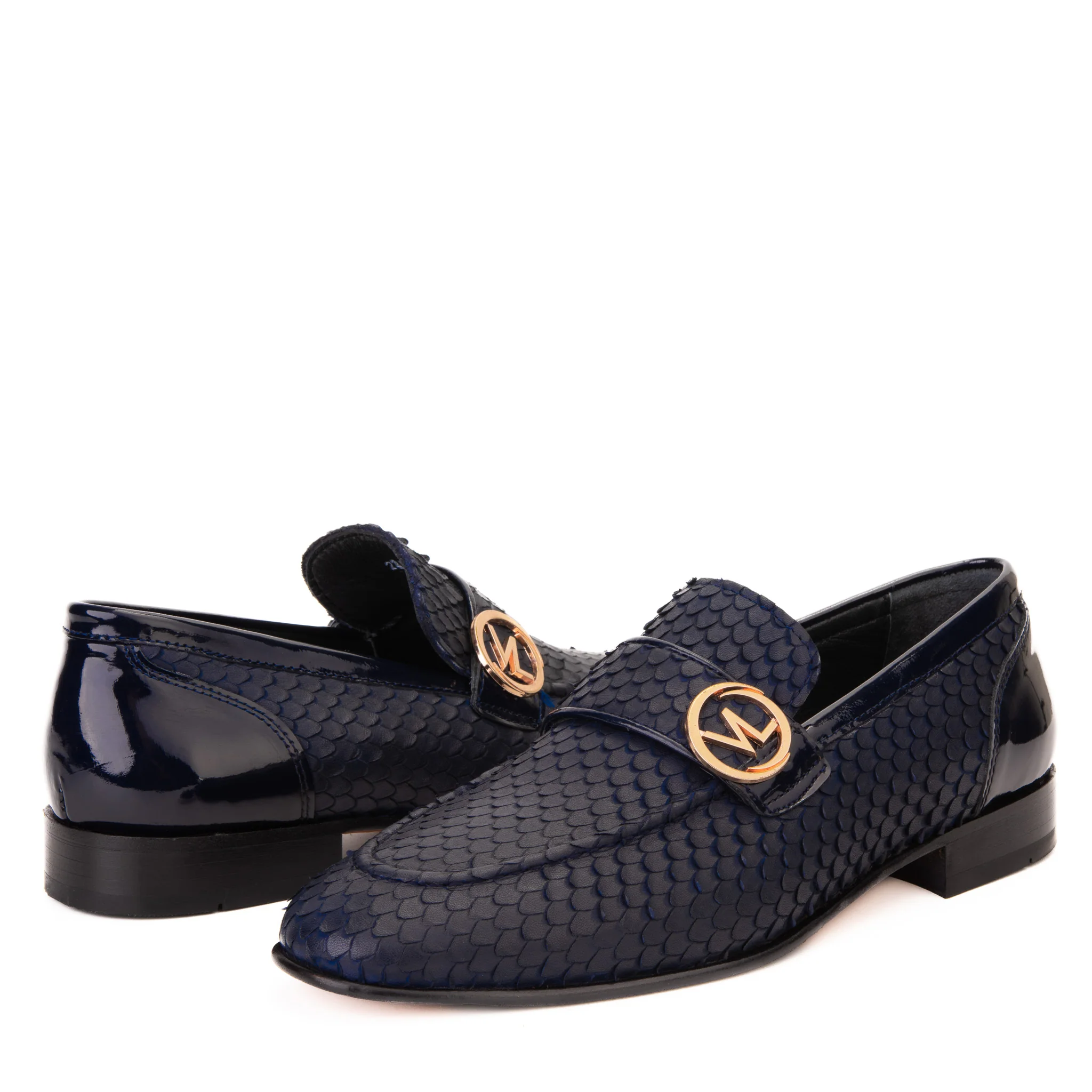 The Monarch Navy Blue Leather Men Dress Shoe - Image 5