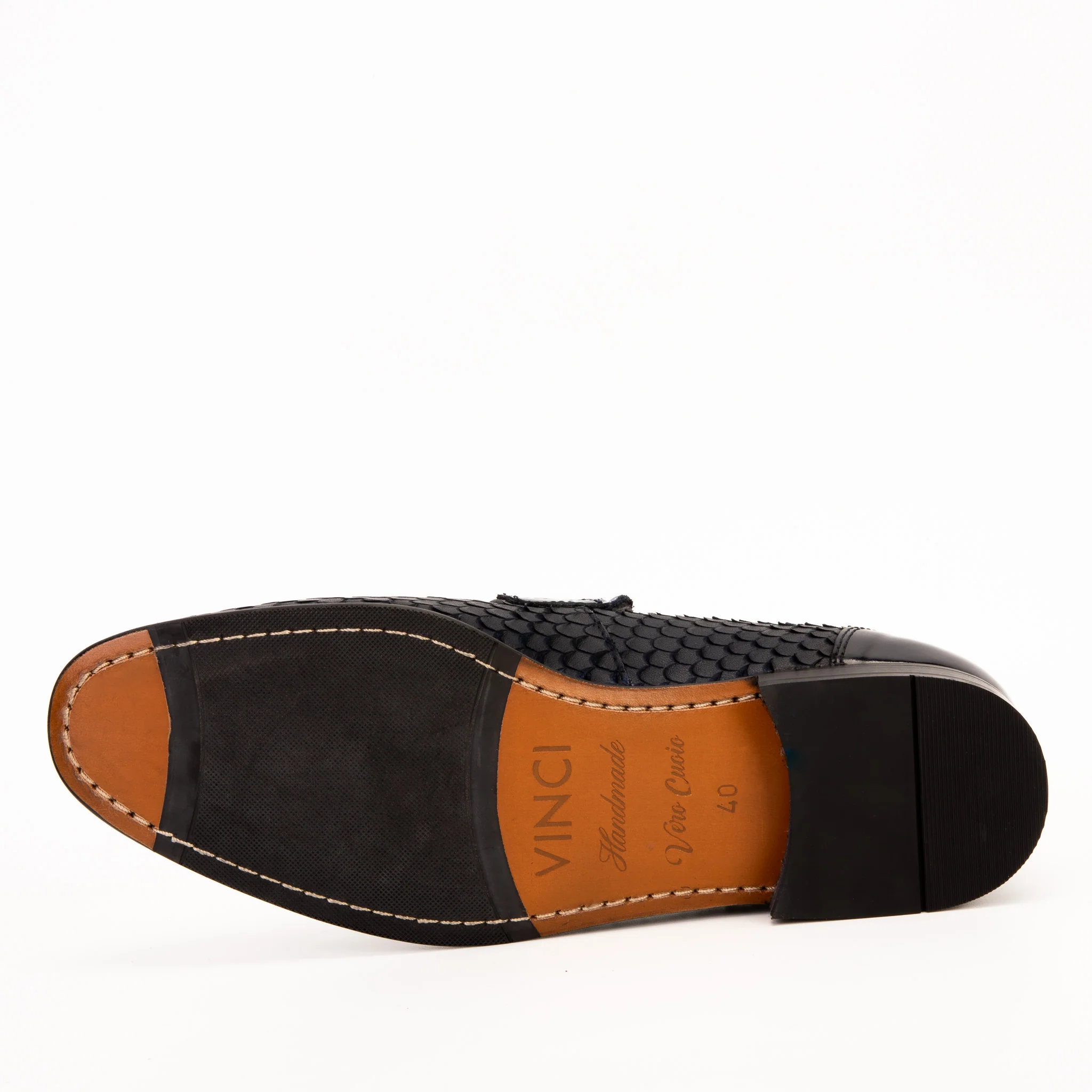 The Monarch Navy Blue Leather Men Dress Shoe - Image 8