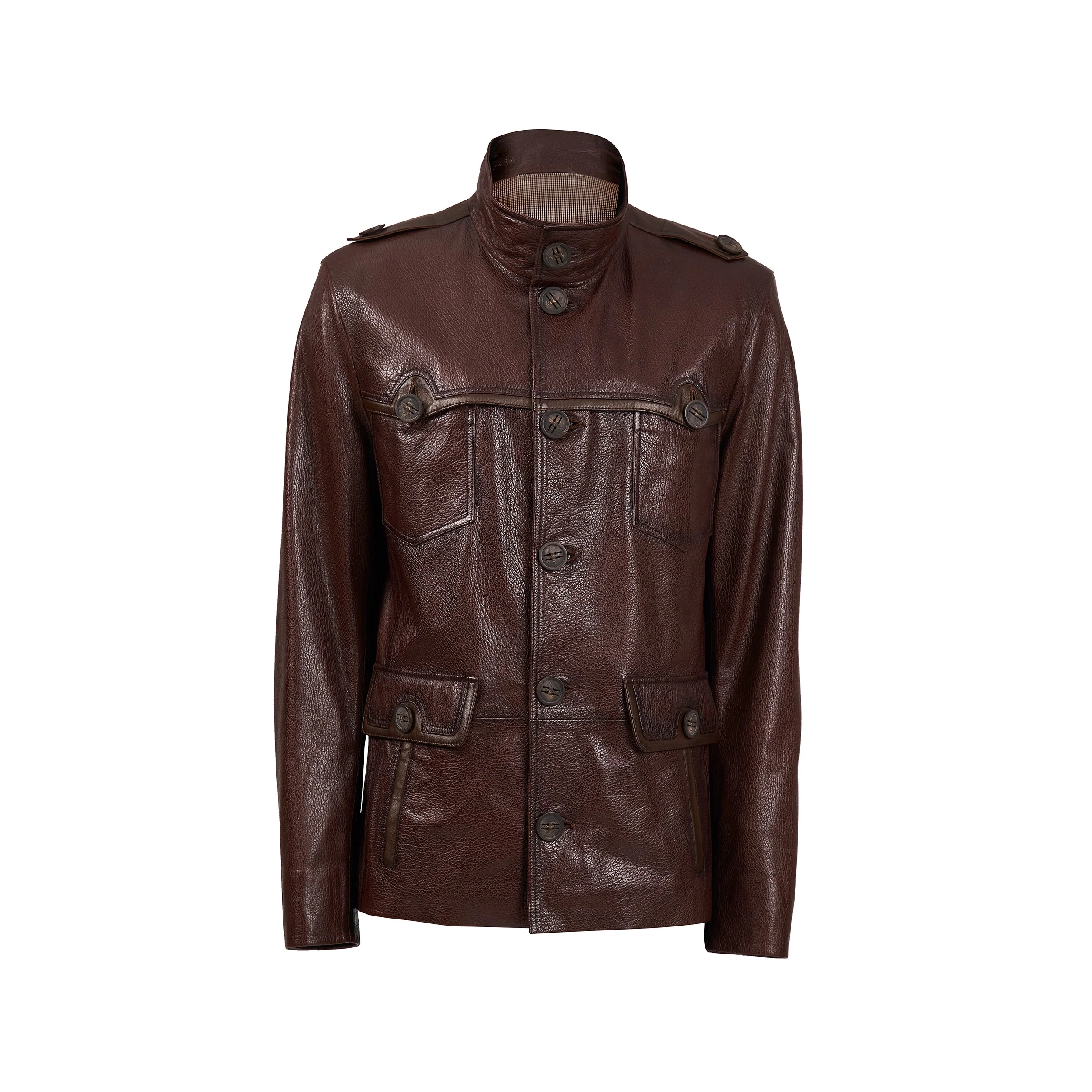The Montclair Brown Men Leather Jacket - Image 5
