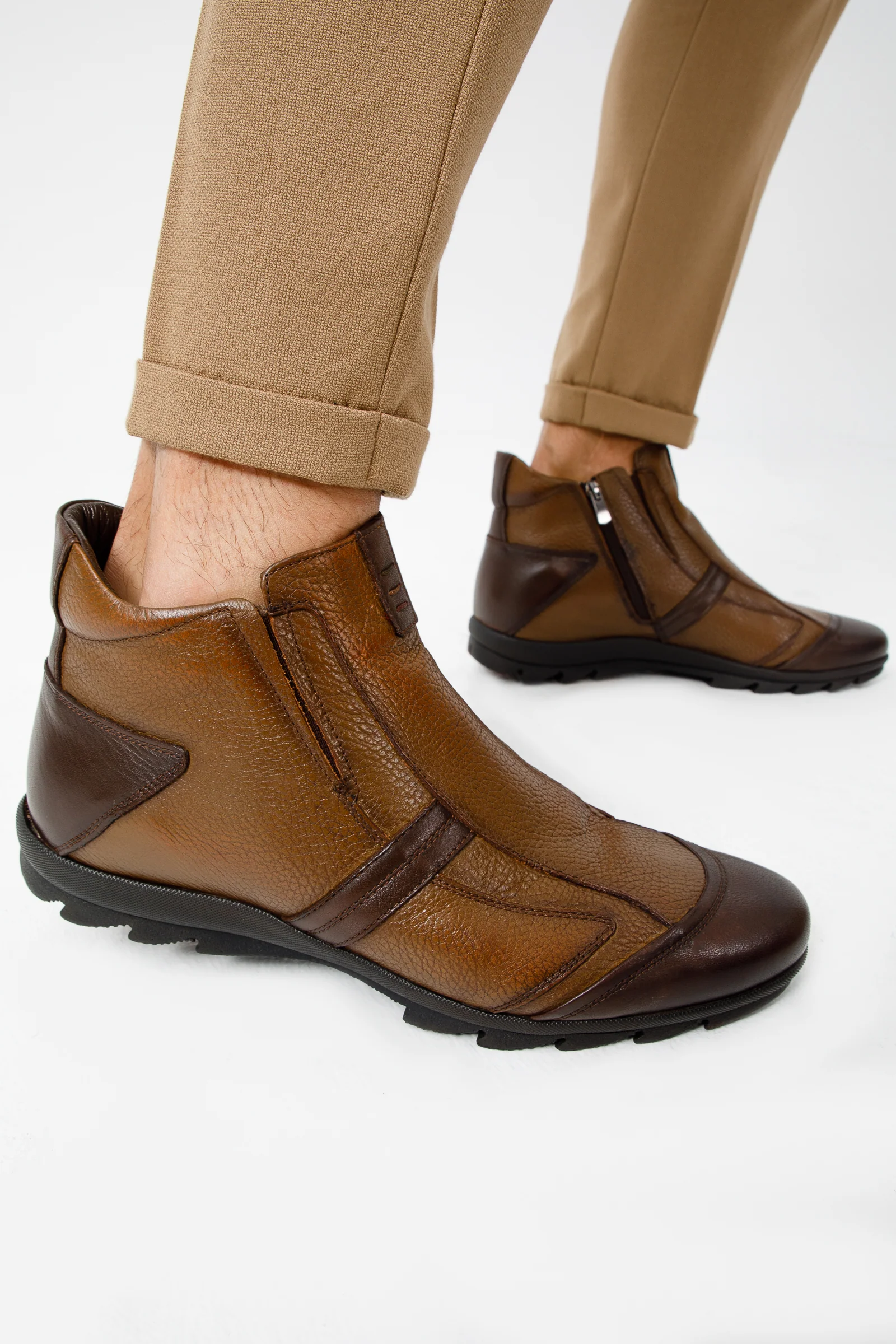 The Montreal Brown Leather Casual Zip-Up Ankle Men Boot - Image 13