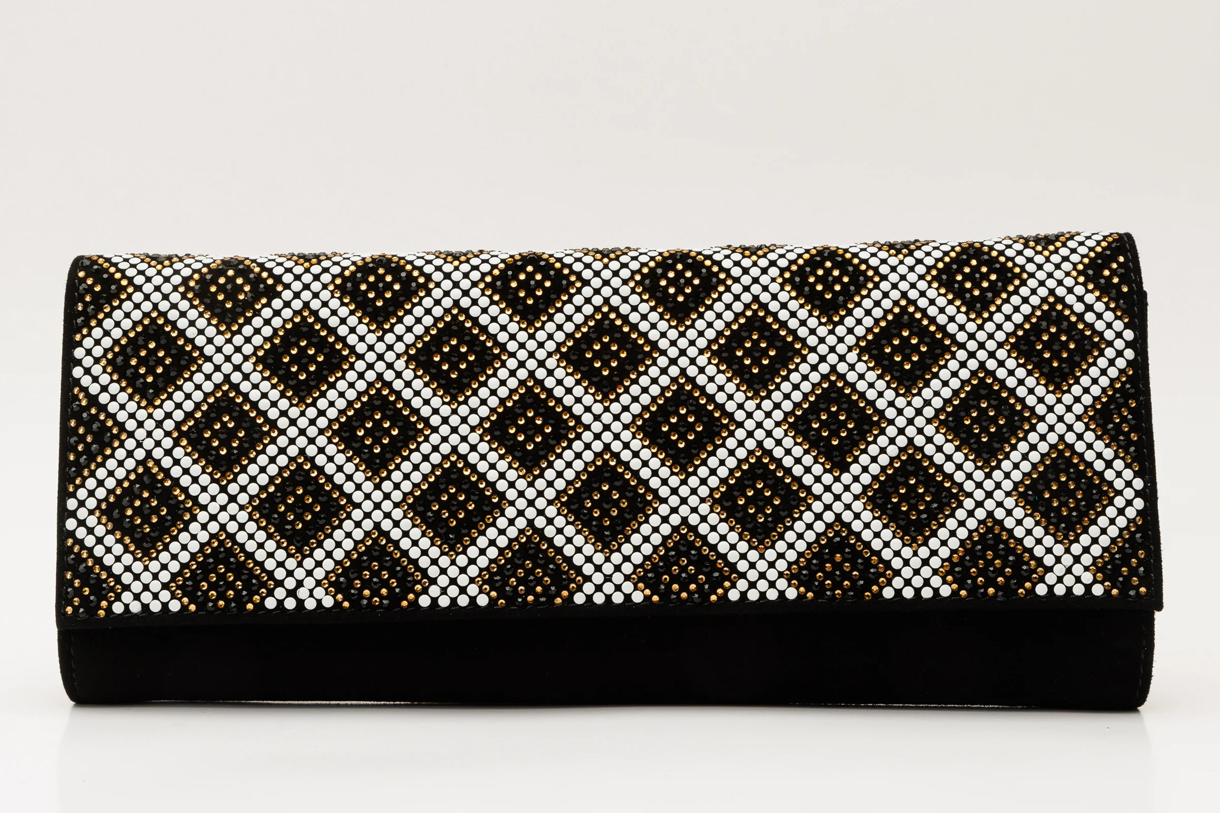 The Nampula Black Glitter Suede Leather Clutch - Image 2