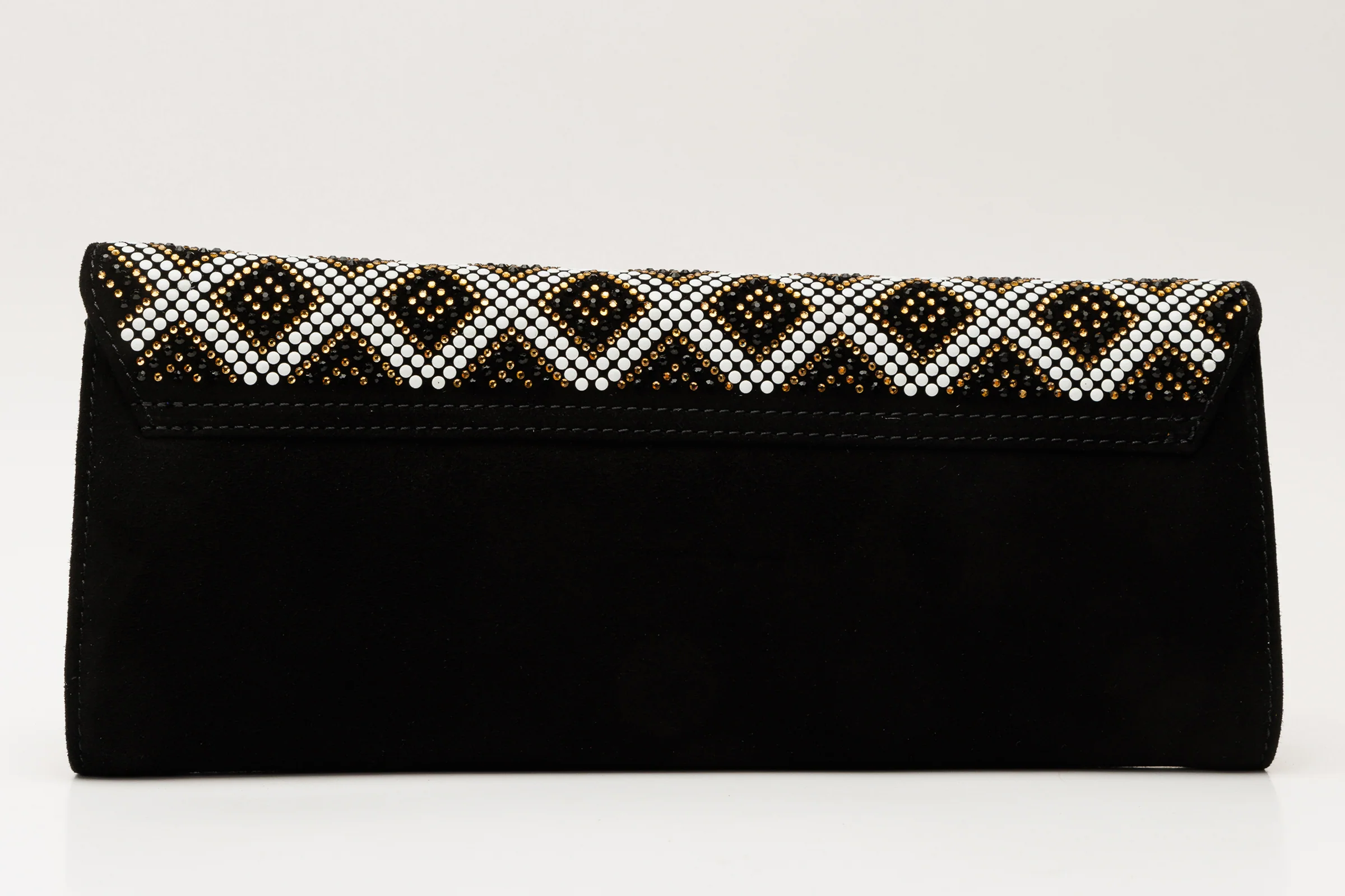 The Nampula Black Glitter Suede Leather Clutch - Image 3