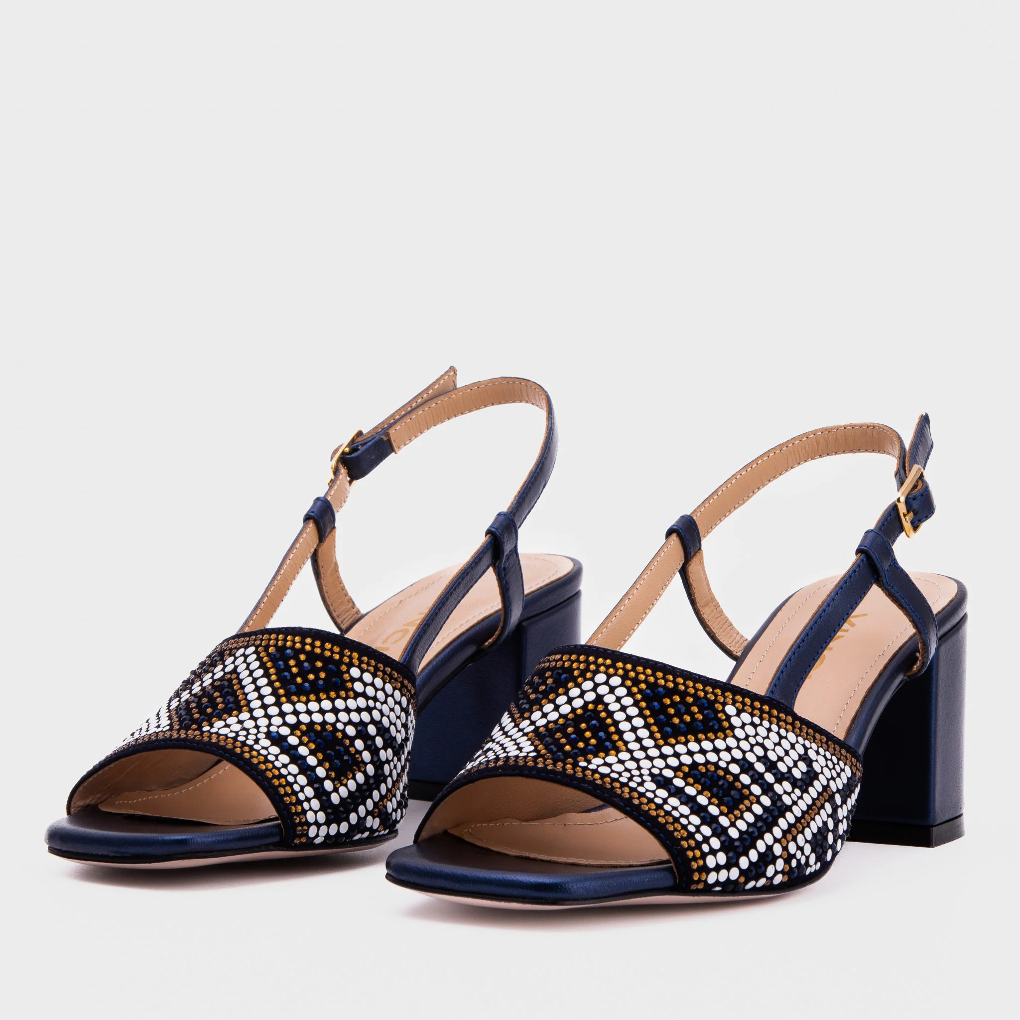 The Nampula Navy Blue Leather Women Slingback Sandal - Image 3
