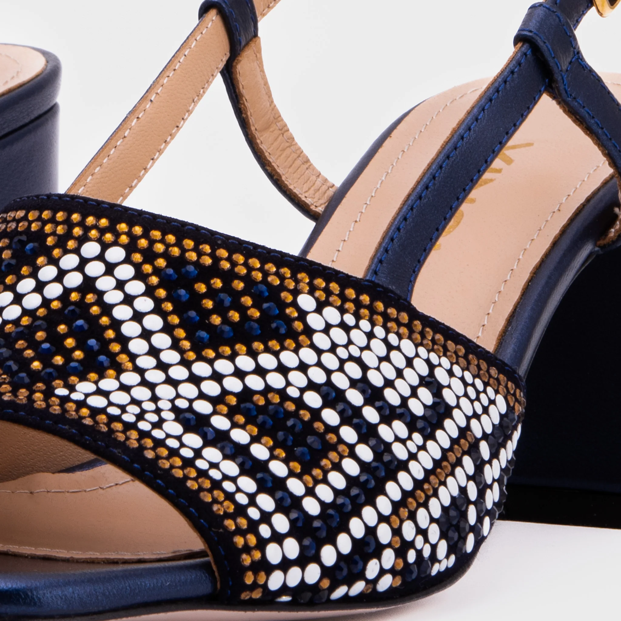 The Nampula Navy Blue Leather Women Slingback Sandal - Image 5