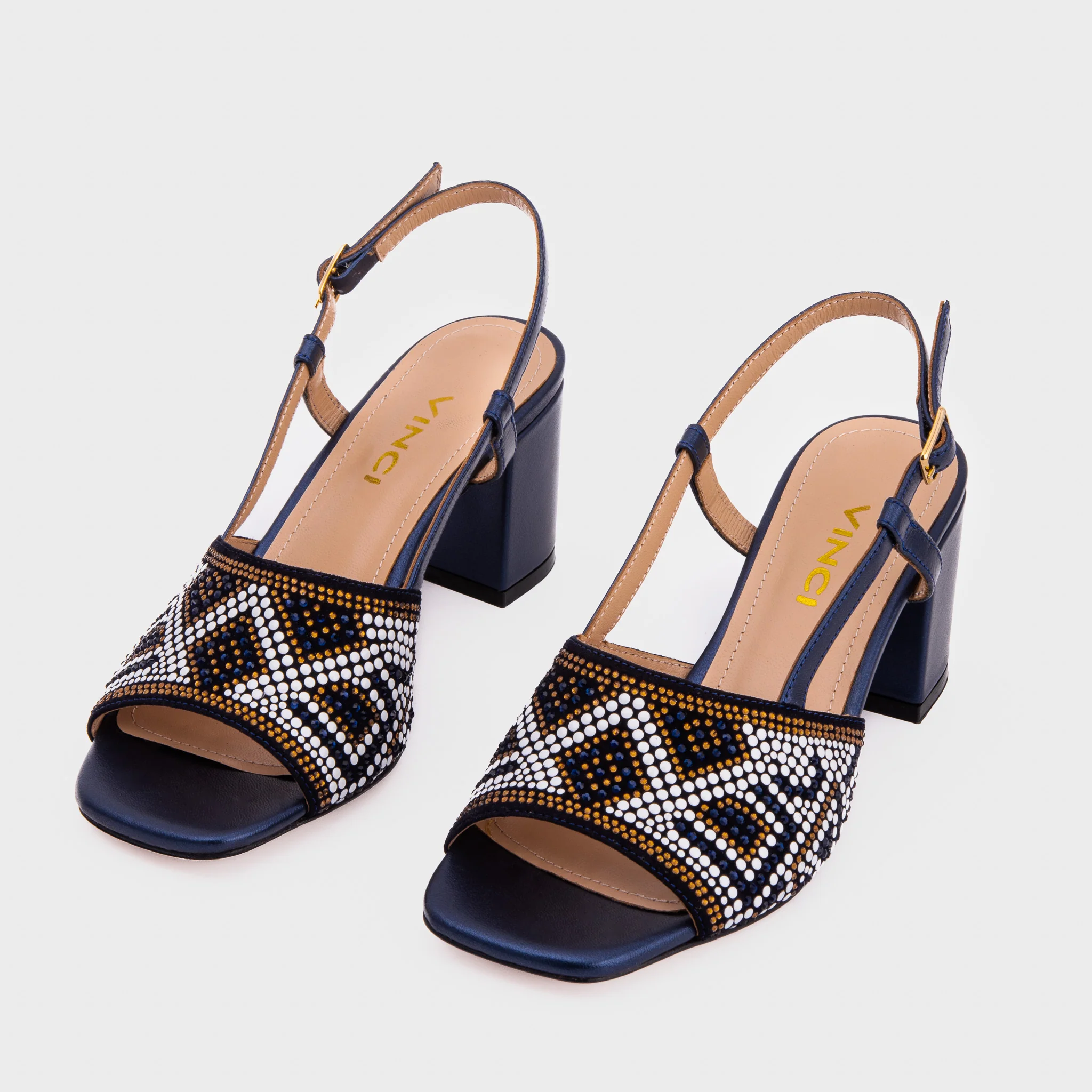 The Nampula Navy Blue Leather Women Slingback Sandal - Image 7