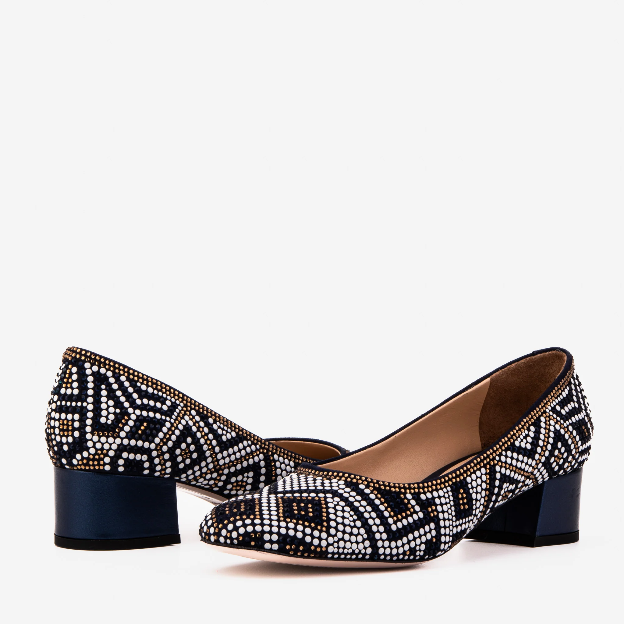 The Nampula Navy Crystal-Embellished Leather Women Pump - Image 6