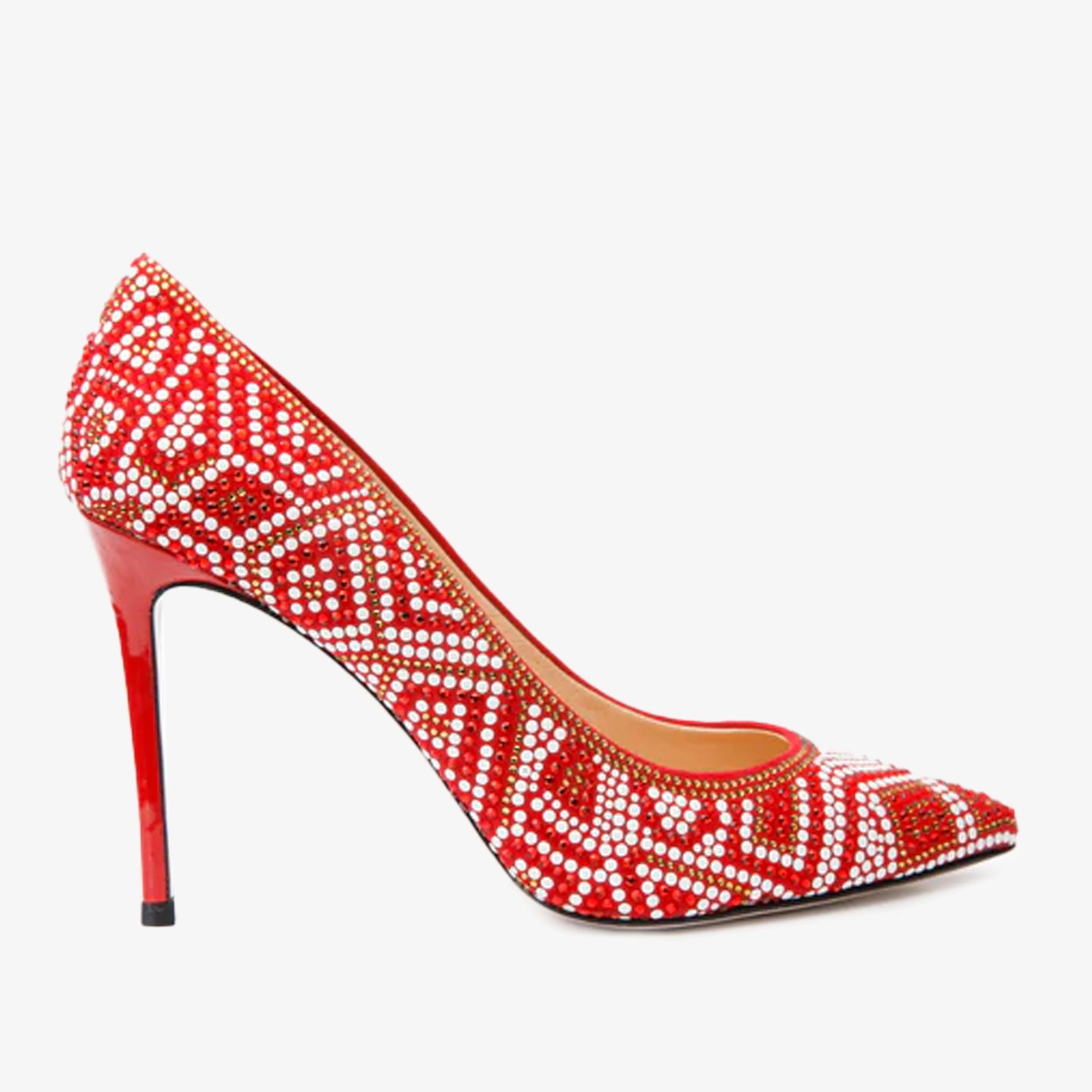 The Nampula Red Glitter Leather Pump Women Shoe - Image 2