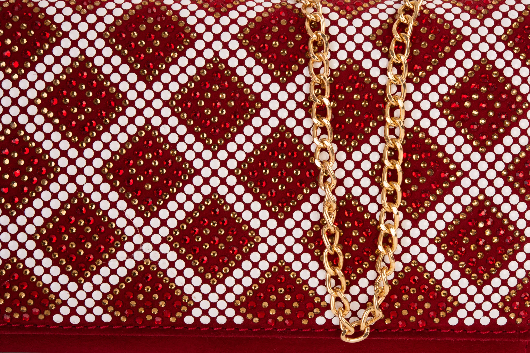 The Nampula Red Glitter Suede Leather Clutch - Image 3