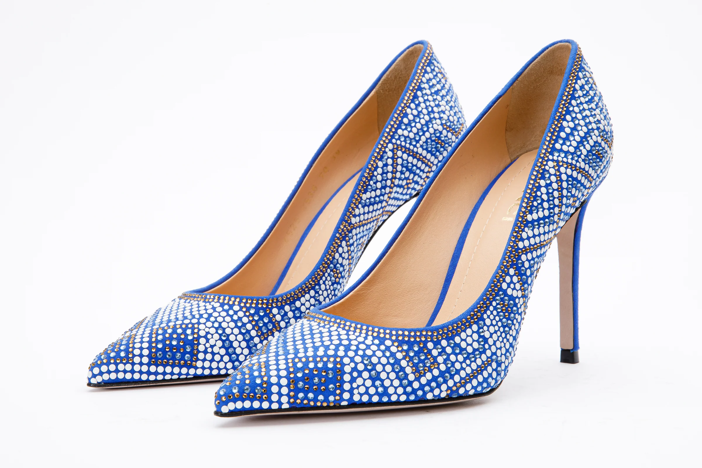 The Nampula Sax Blue Glitter Leather Pump Women Shoe - Image 3