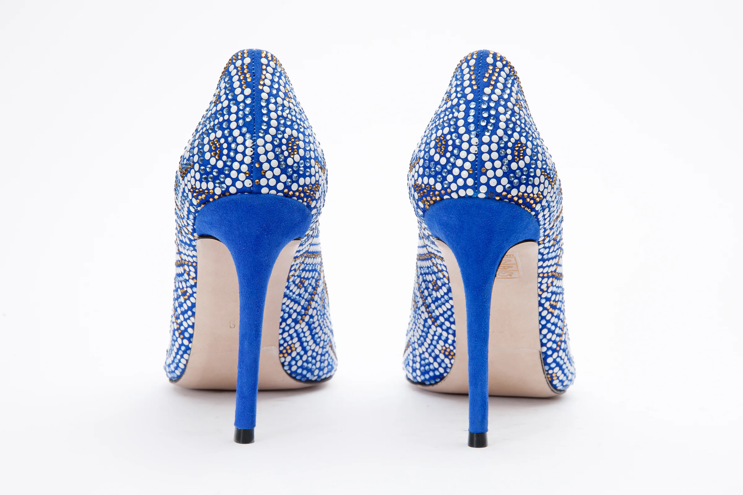 The Nampula Sax Blue Glitter Leather Pump Women Shoe - Image 4