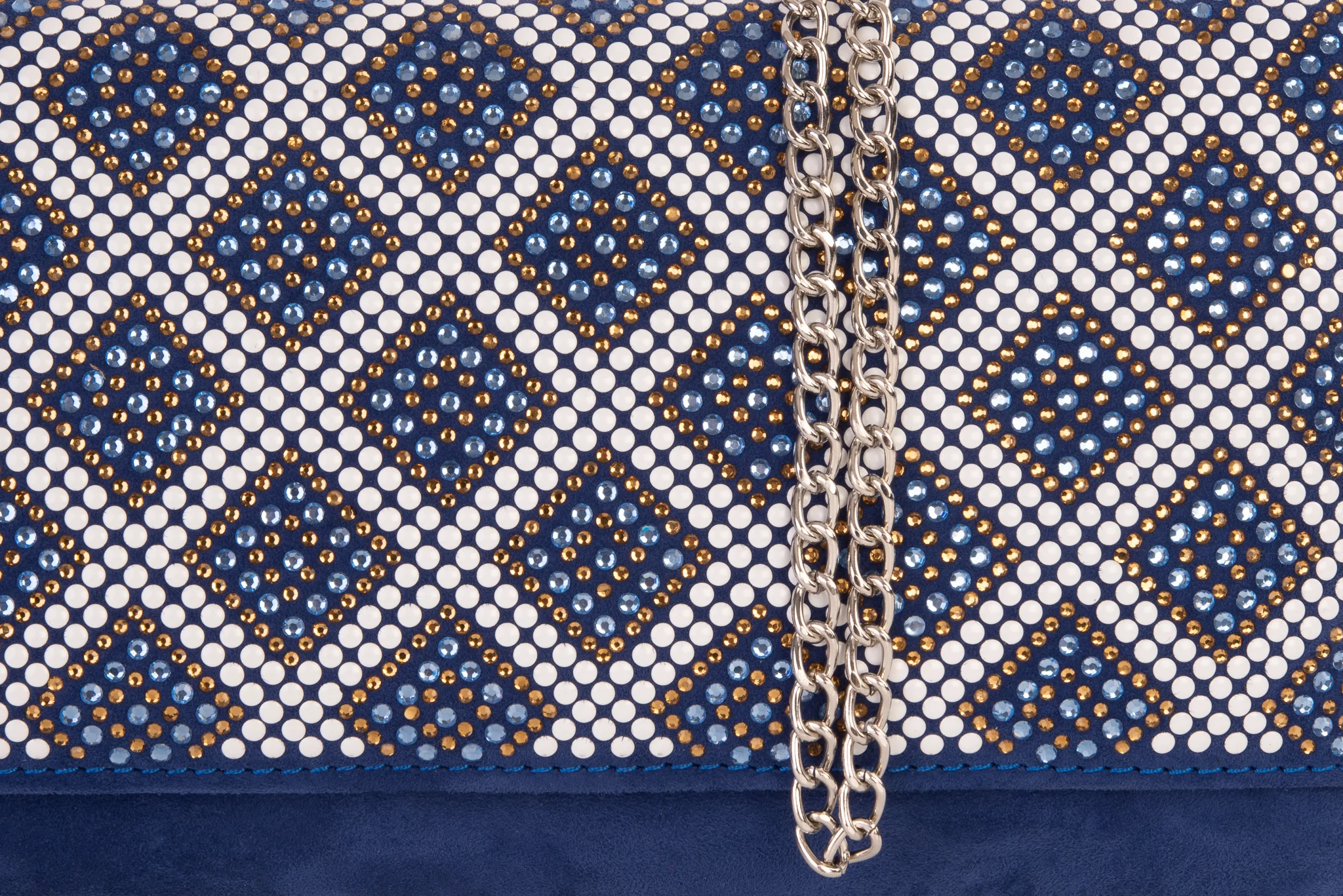 The Nampula Sax Blue Glitter Suede Leather Clutch - Image 3