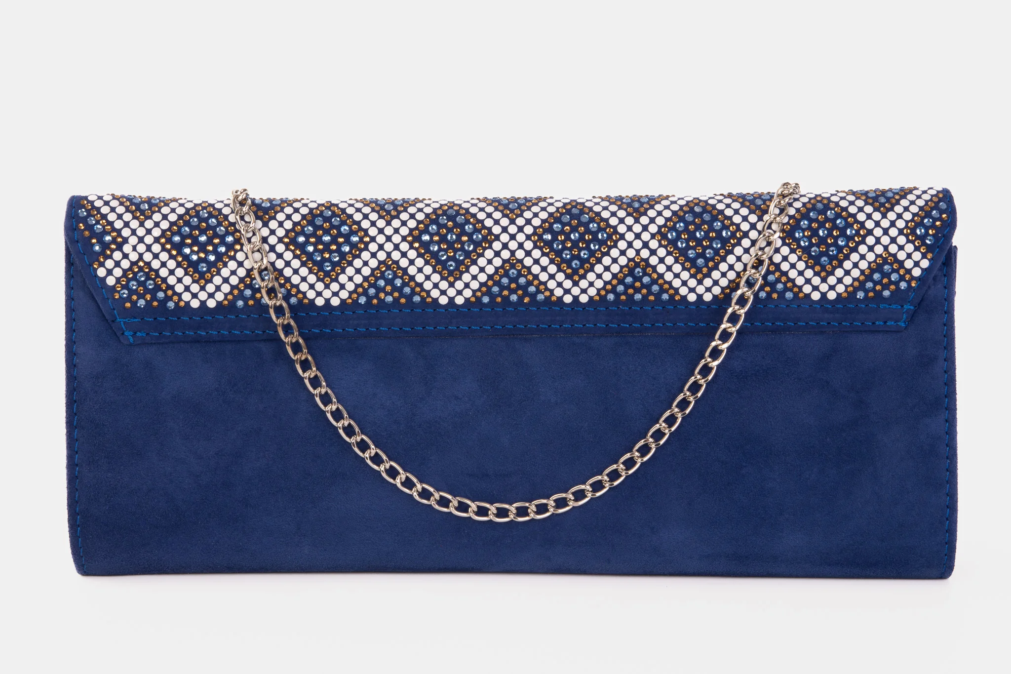 The Nampula Sax Blue Glitter Suede Leather Clutch - Image 5