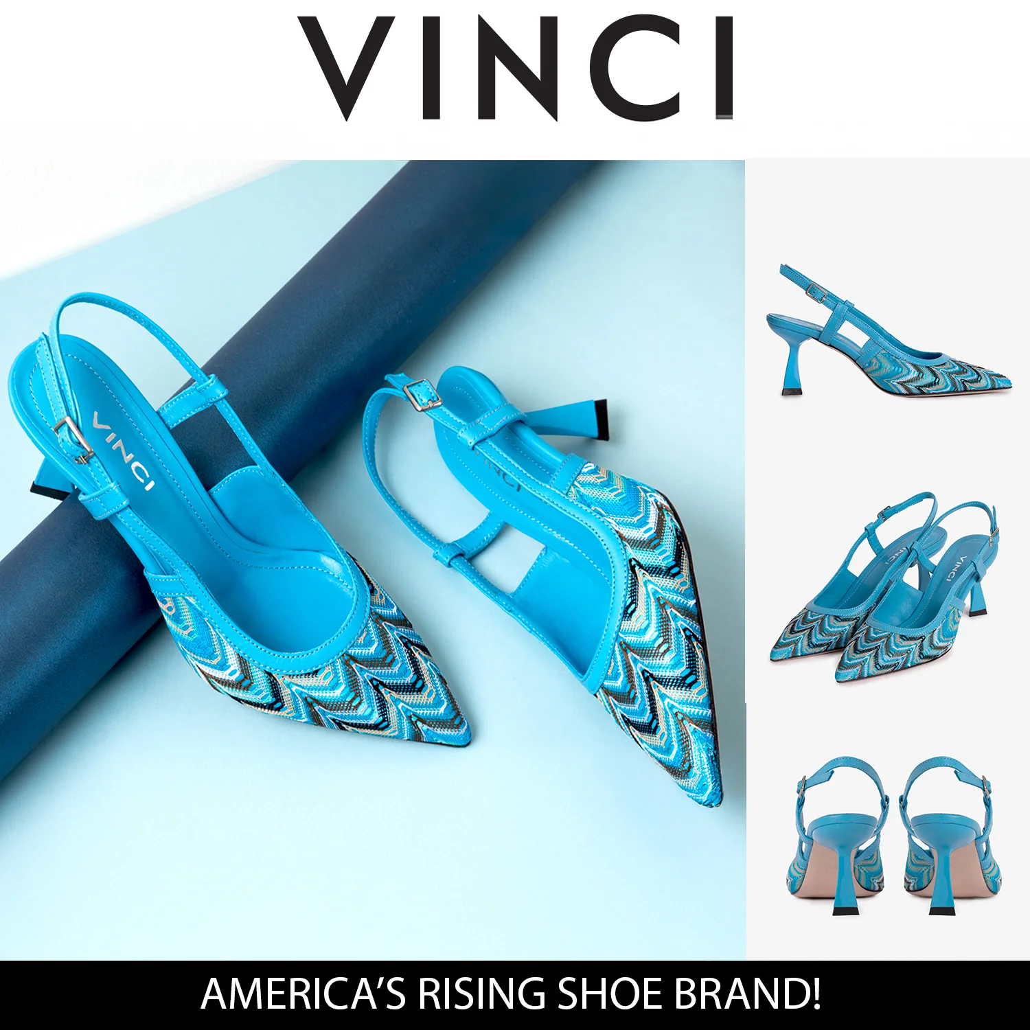 The Napoli Blue Leather Slingback Women Sandal