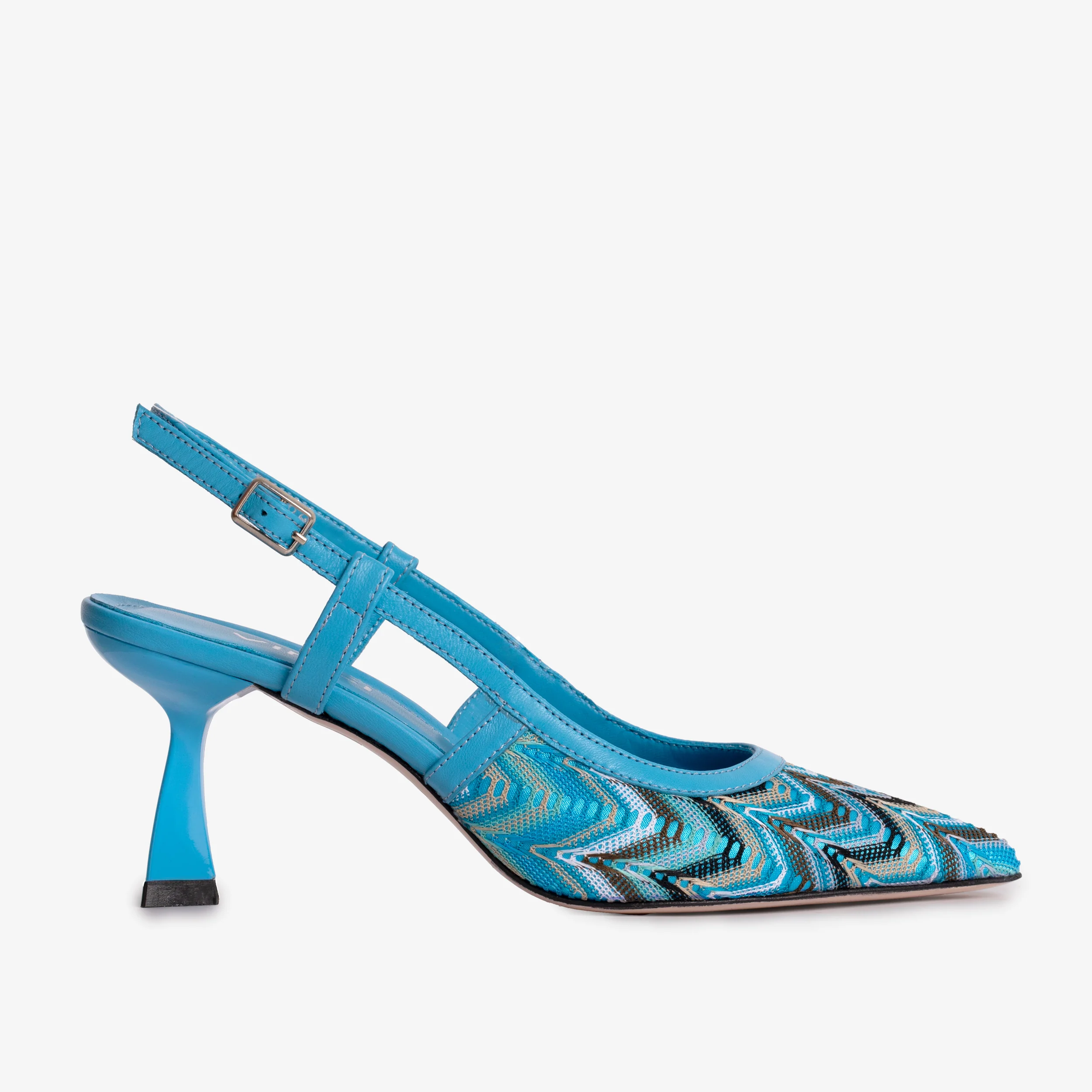 The Napoli Blue Leather Slingback Women Sandal - Image 2