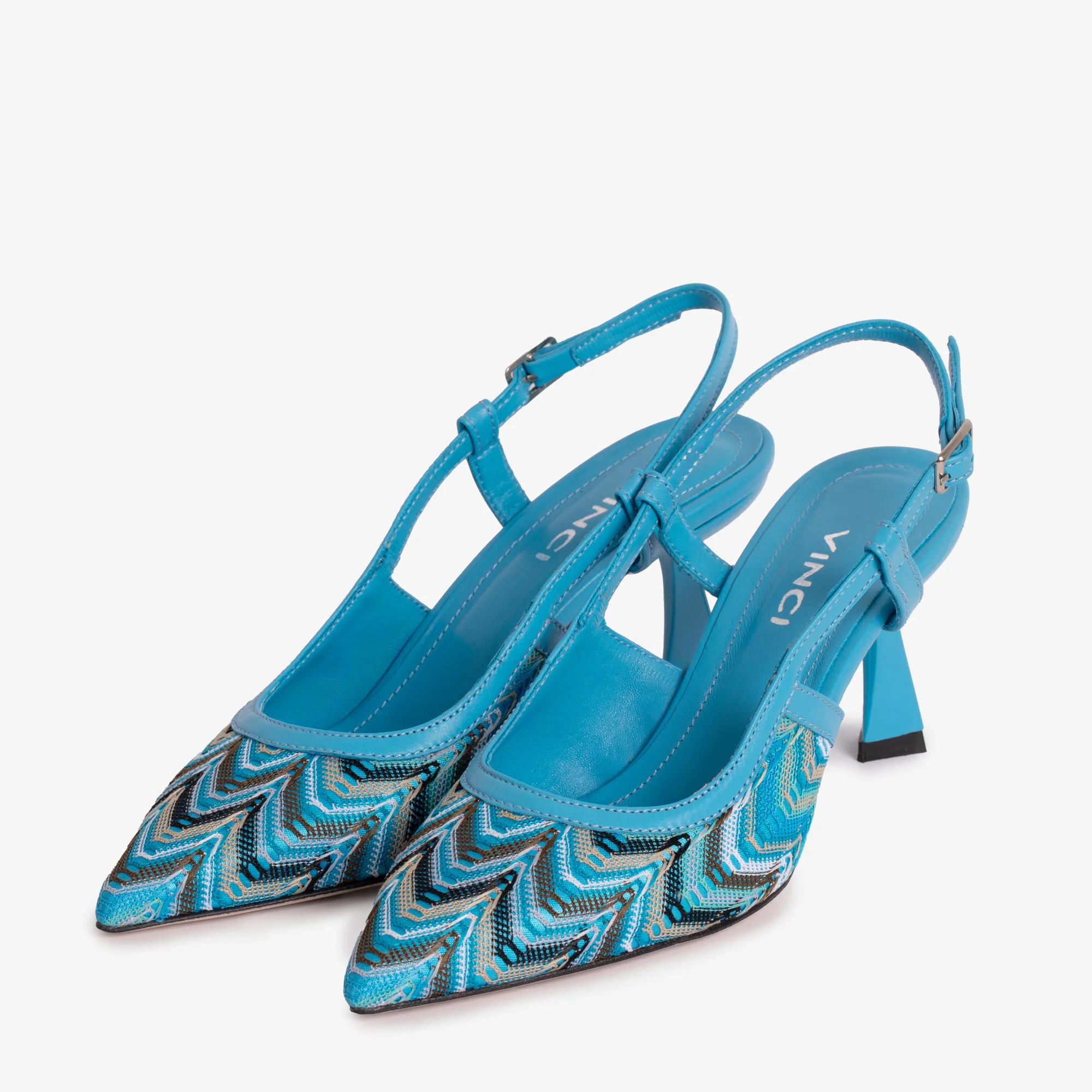 The Napoli Blue Leather Slingback Women Sandal - Image 3
