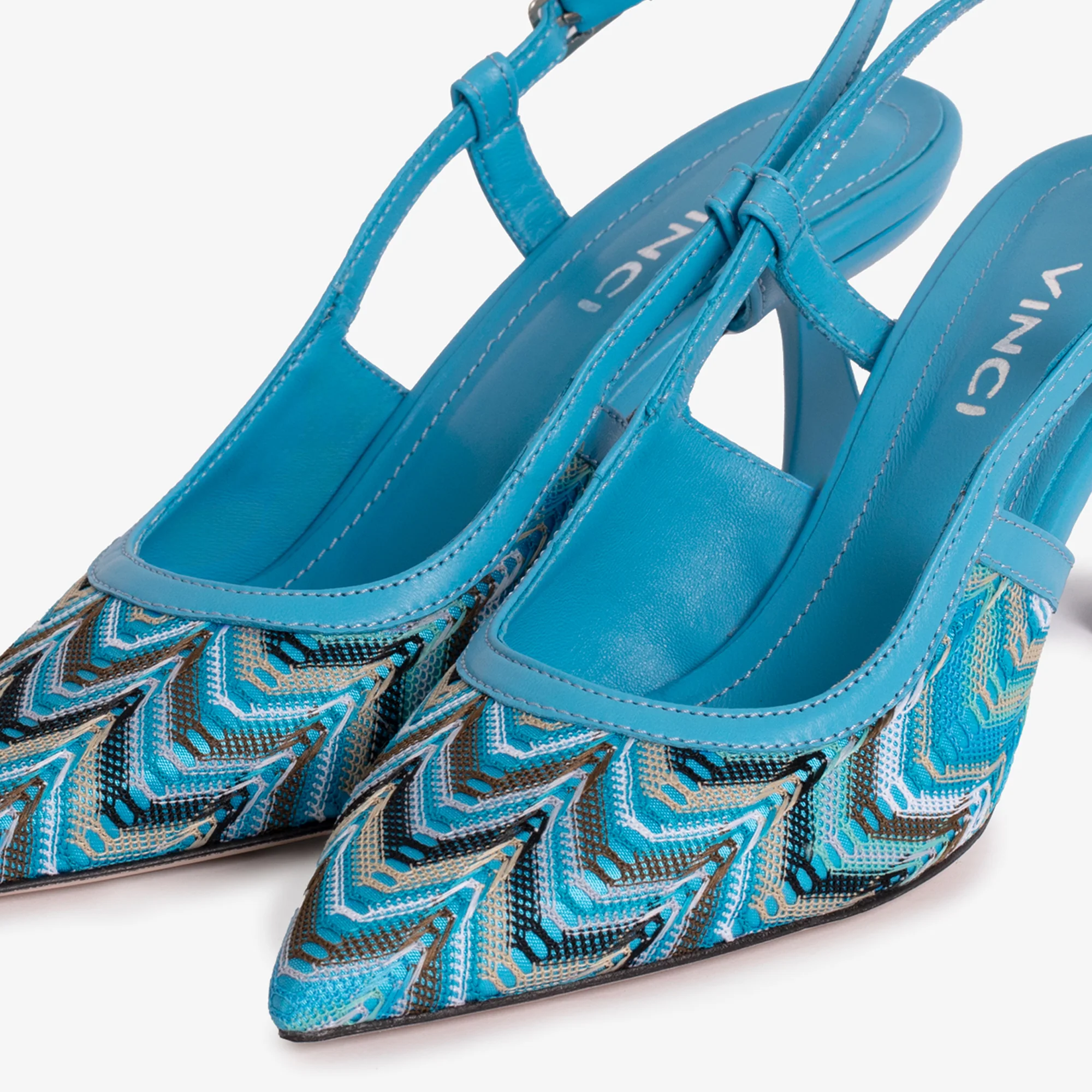 The Napoli Blue Leather Slingback Women Sandal - Image 4