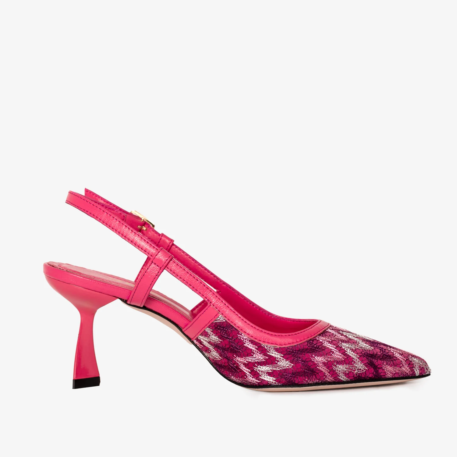 The Napoli Fuchsia Leather Slingback Women Sandal - Image 2