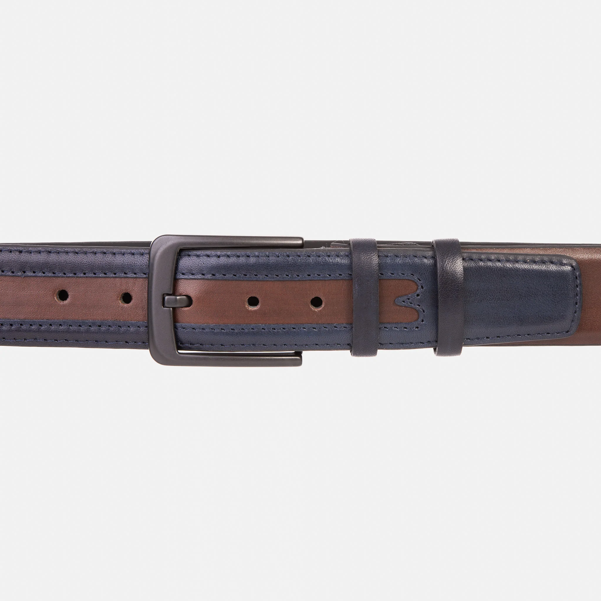 The Neiva Navy/Brown Leather Belt - Image 3