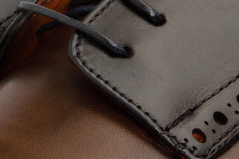 The Neiva Navy/Brown Wingtip Semi Brogue Derby Men  Shoe - Image 3