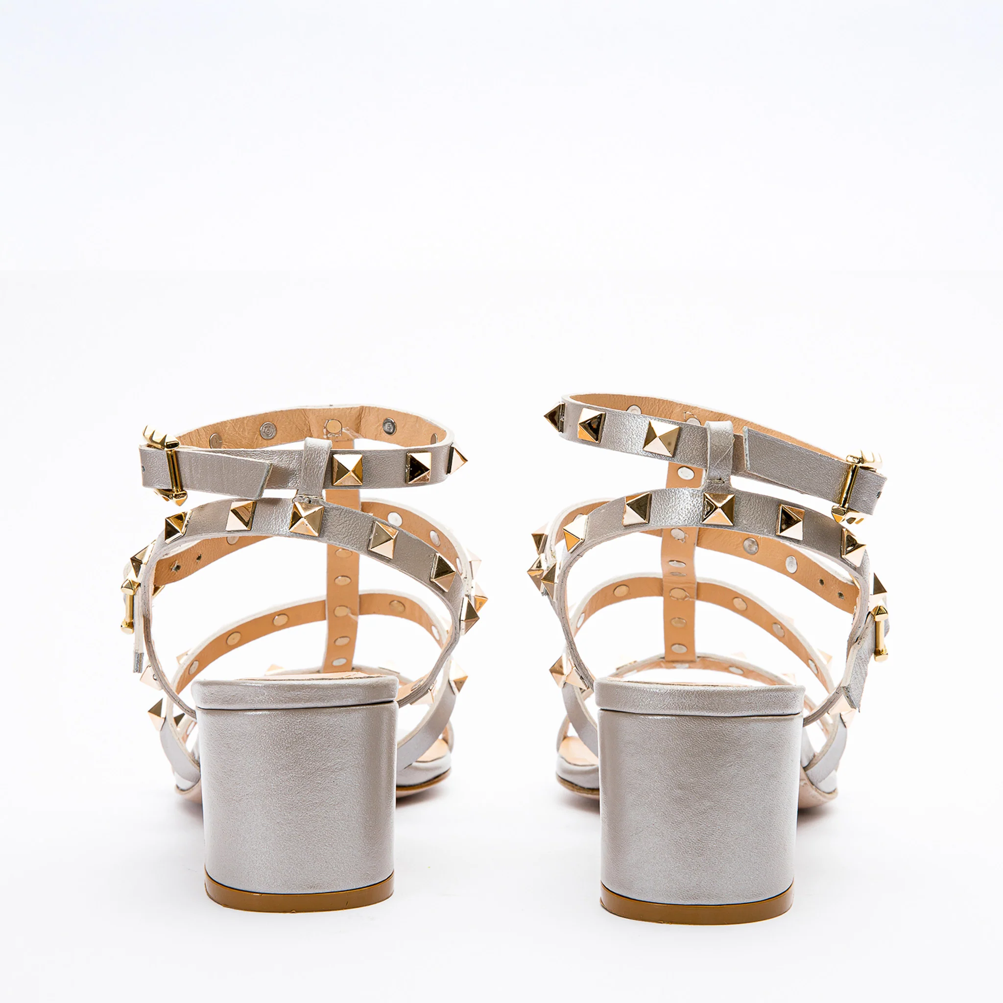 The Nejapa Beige Leather Multi Strap Women Sandal - Image 4