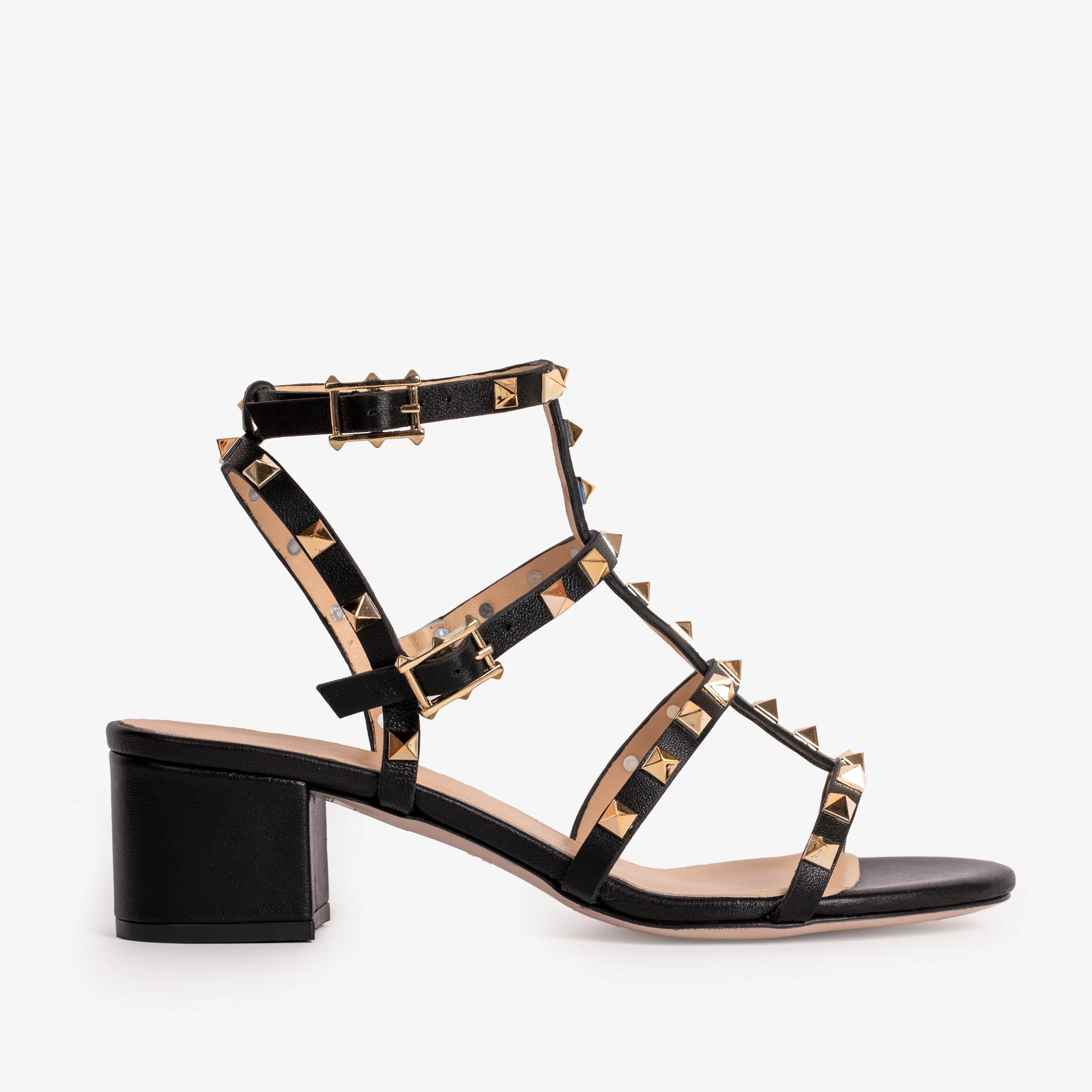 The Nejapa Black Multi Strap Leather Women Sandal - Image 2