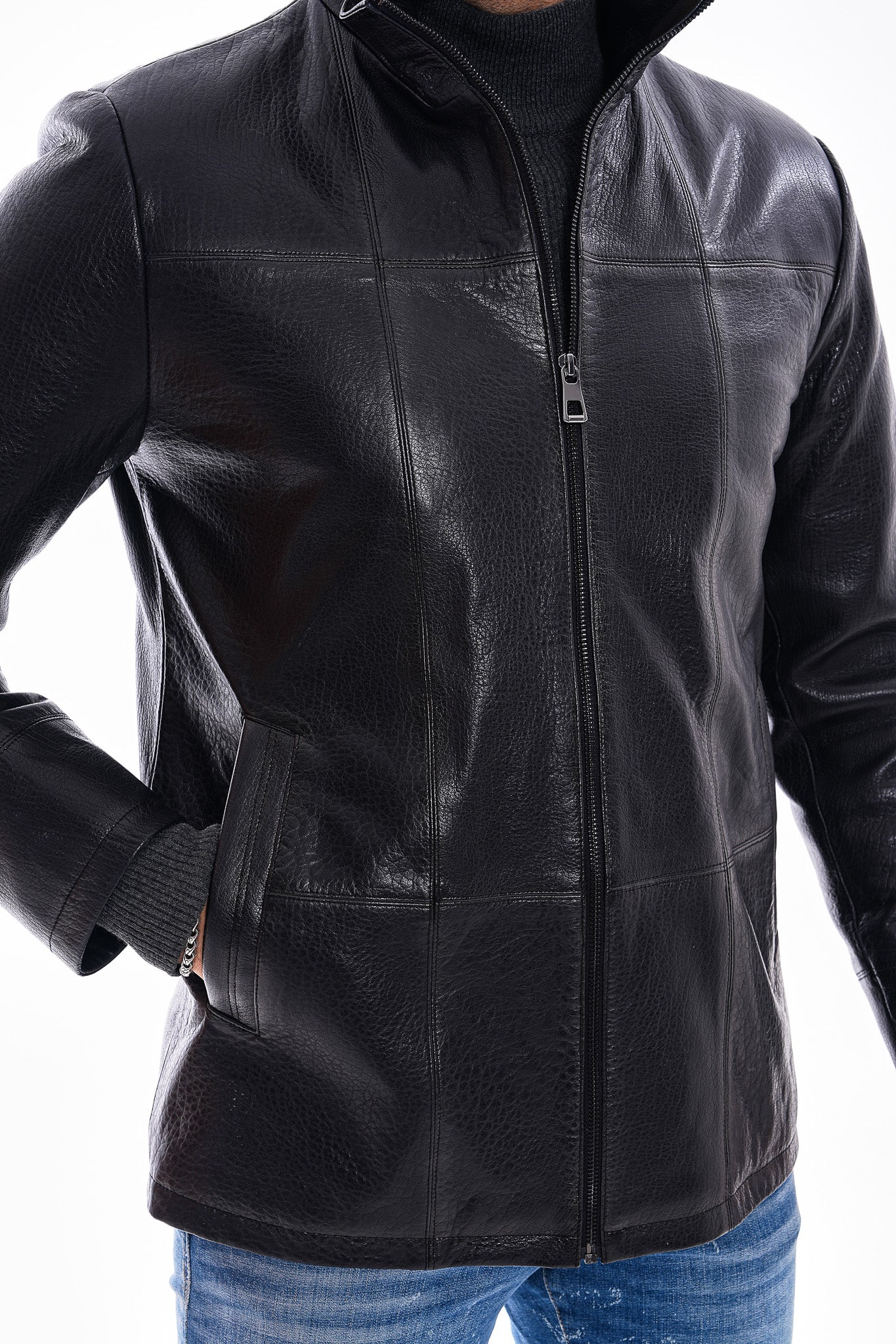 The Nero Black Leather Men Jacket - Image 6