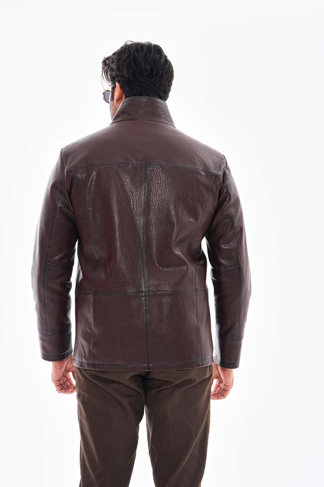 The Nero Coffee Brown Leather Men Jacket - Image 3