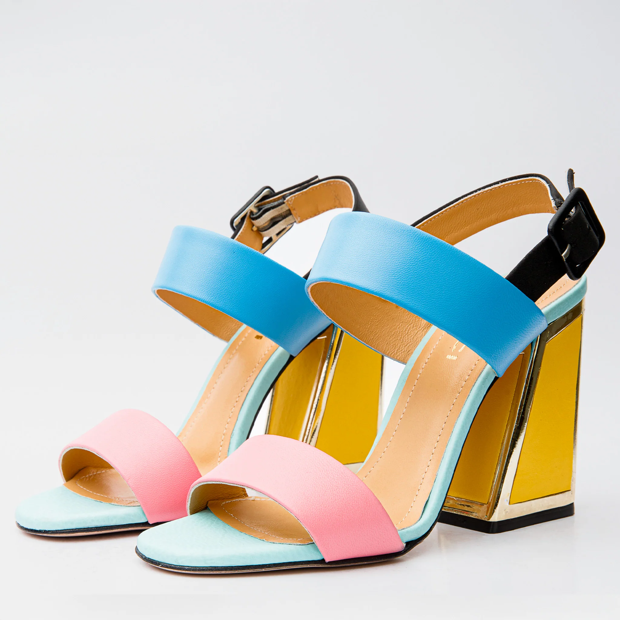 The Niger Multicolor Block Heel Leather Women Sandal - Image 3