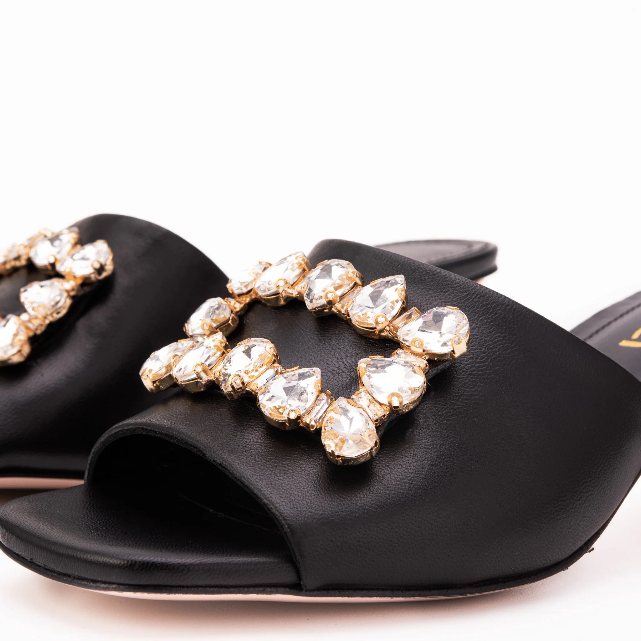 The Noctara Black Crystal Heel Women Sandal - Image 3