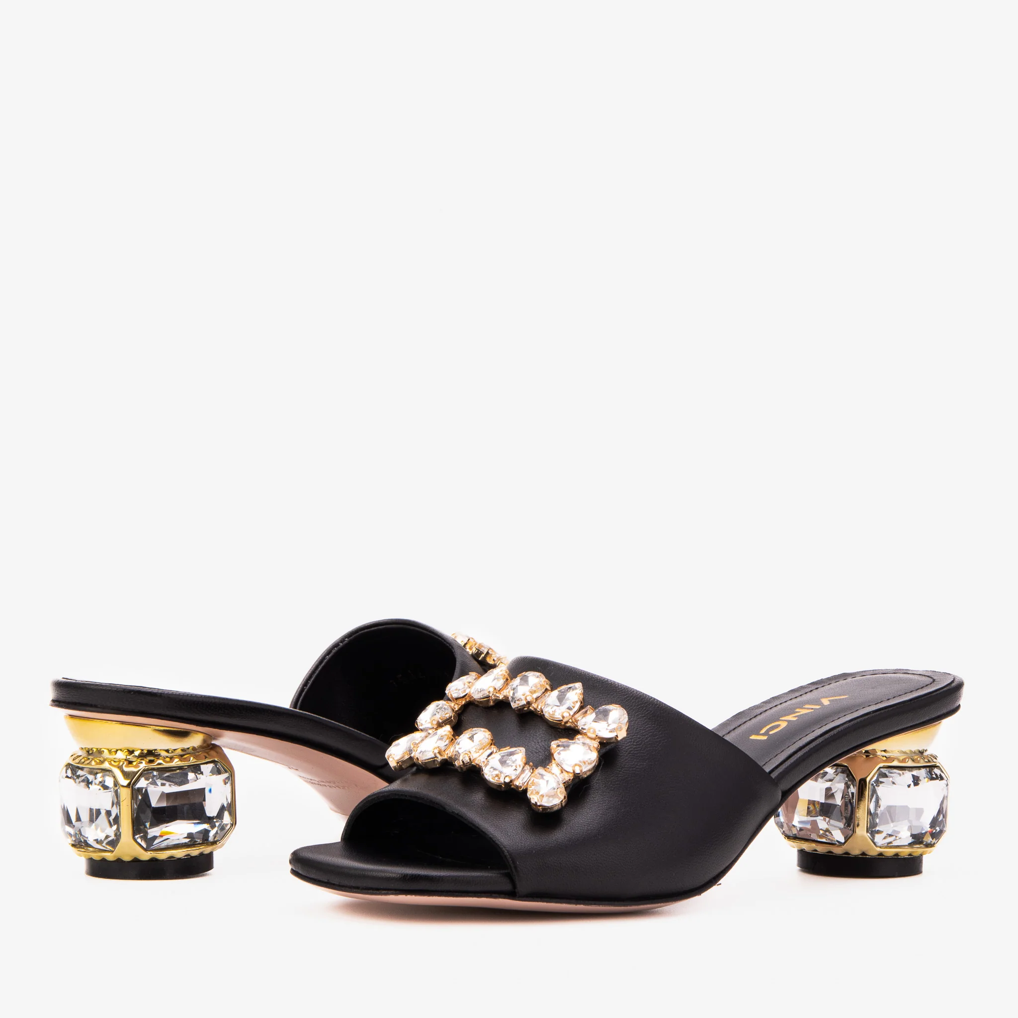 The Noctara Black Crystal Heel Women Sandal - Image 6