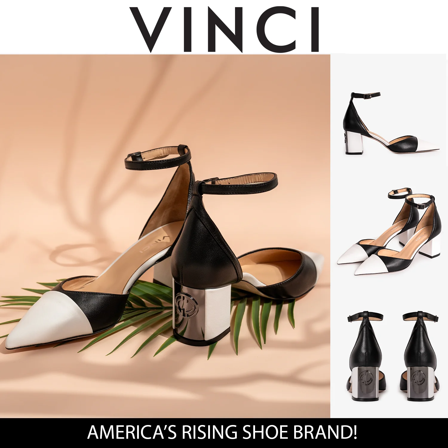 The Noella Black Leather Women Sandal