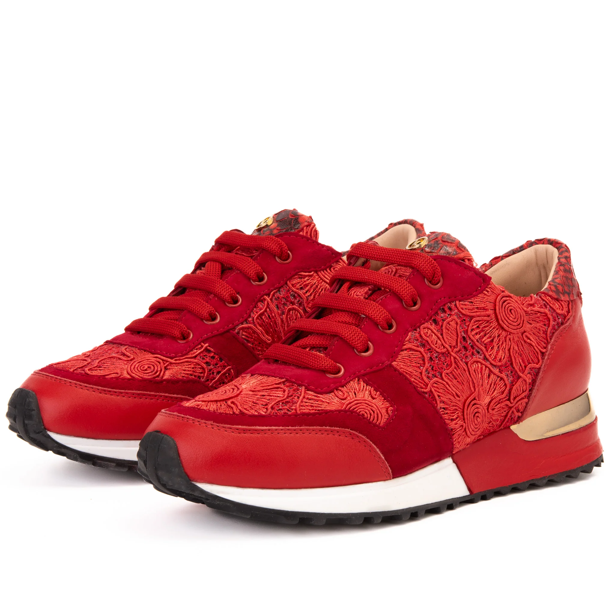 The Noir Red Leather Women Sneaker - Image 2