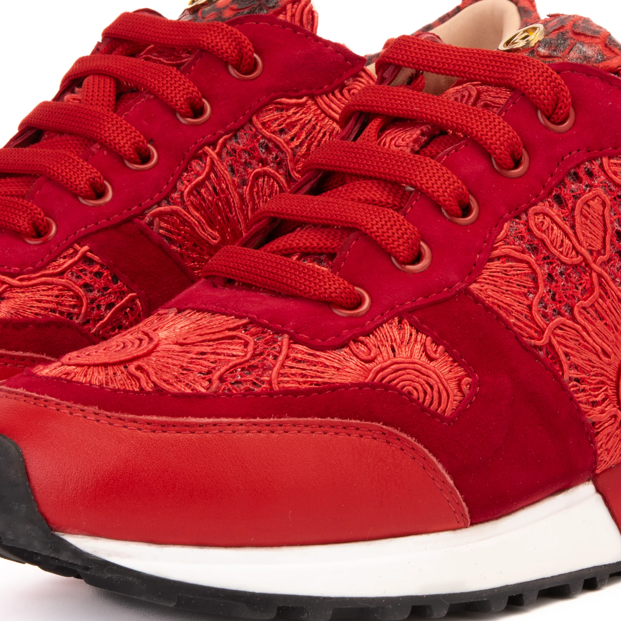 The Noir Red Leather Women Sneaker - Image 3