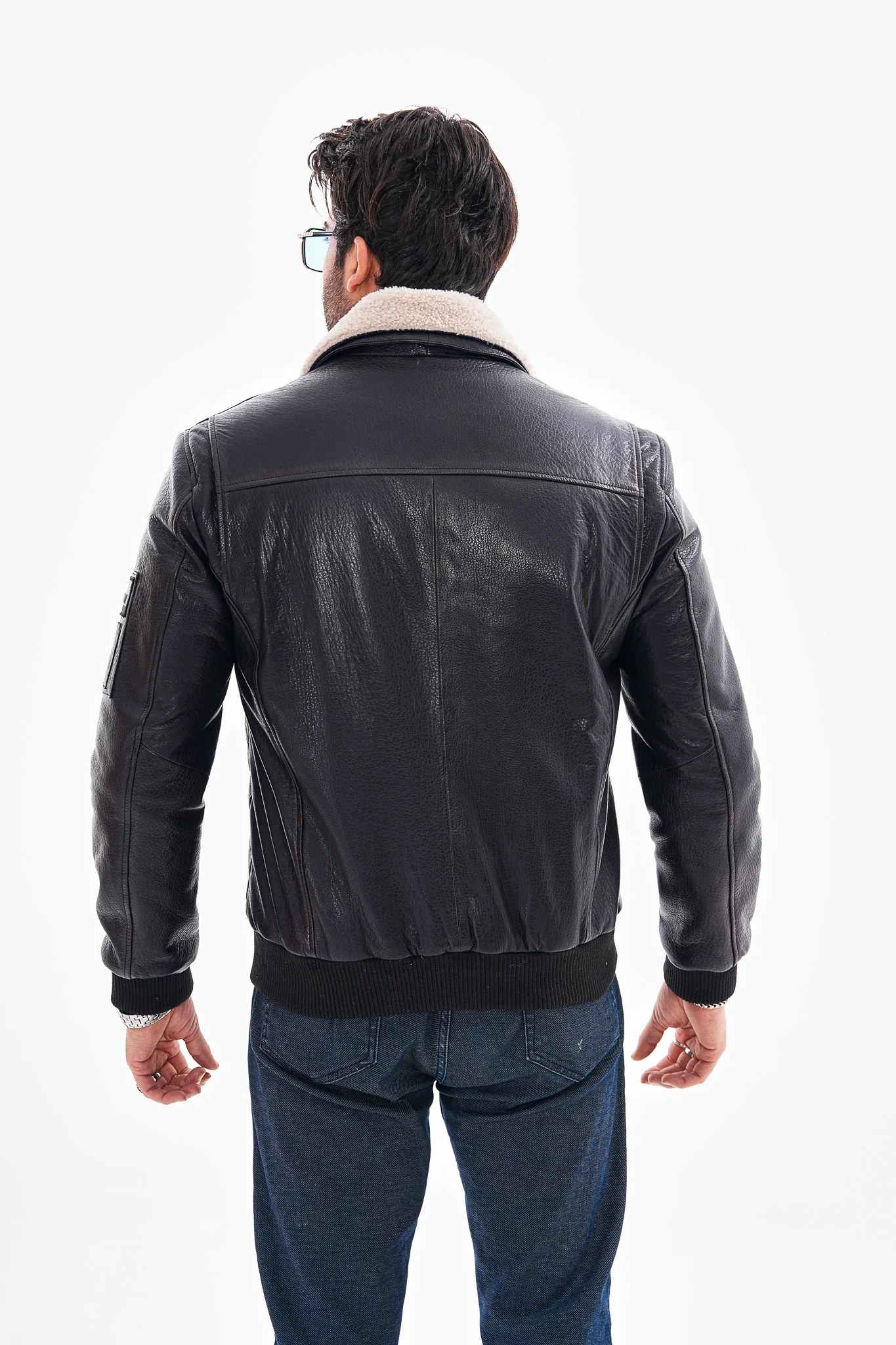 The Northway Navy Blue Lambskin Men Leather Jacket - Image 4