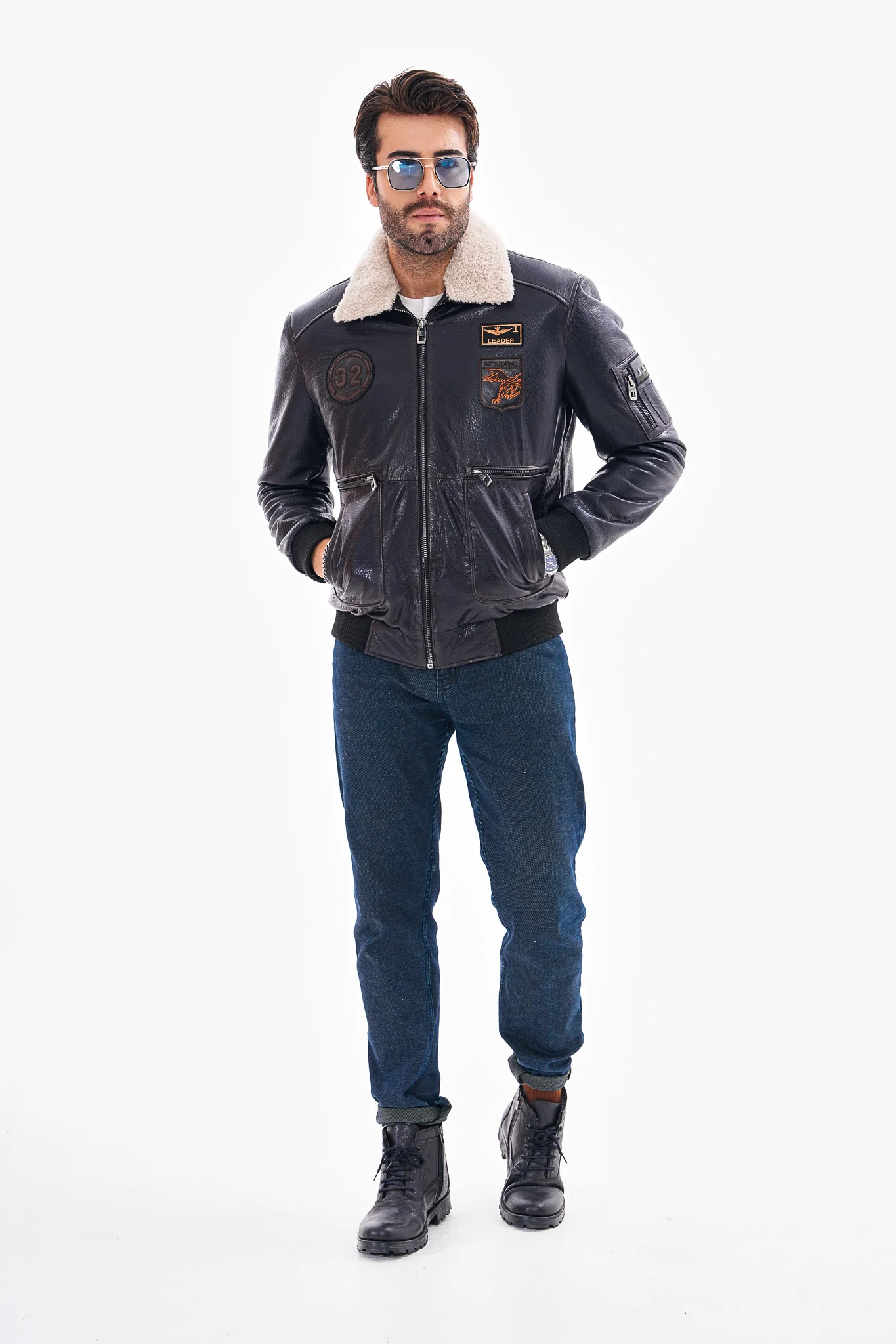 The Northway Navy Blue Lambskin Men Leather Jacket - Image 7