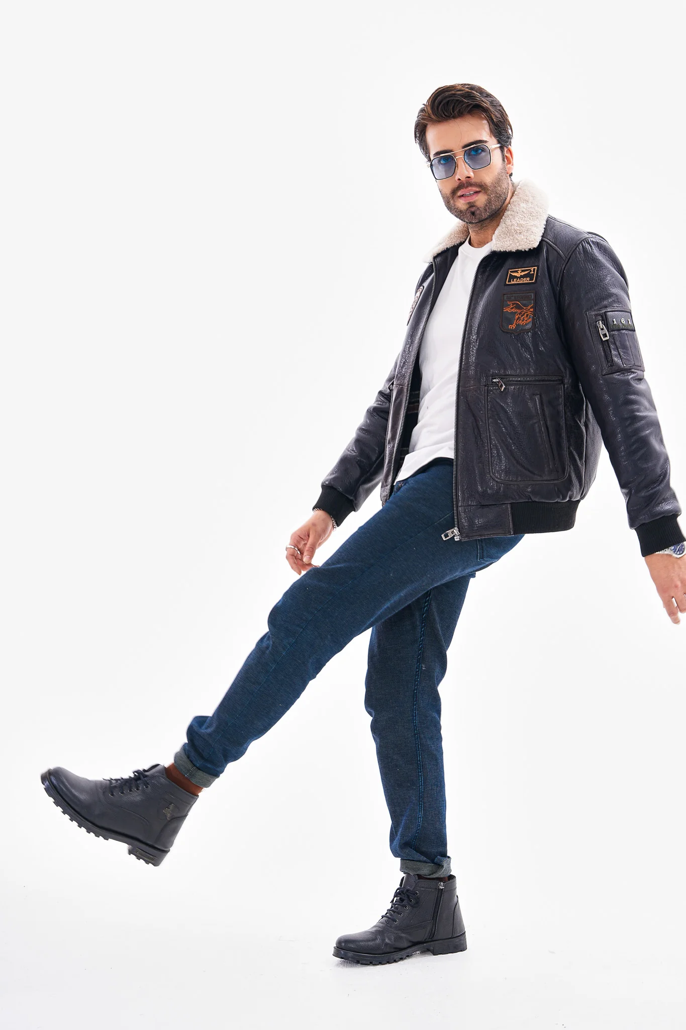 The Northway Navy Blue Lambskin Men Leather Jacket - Image 9
