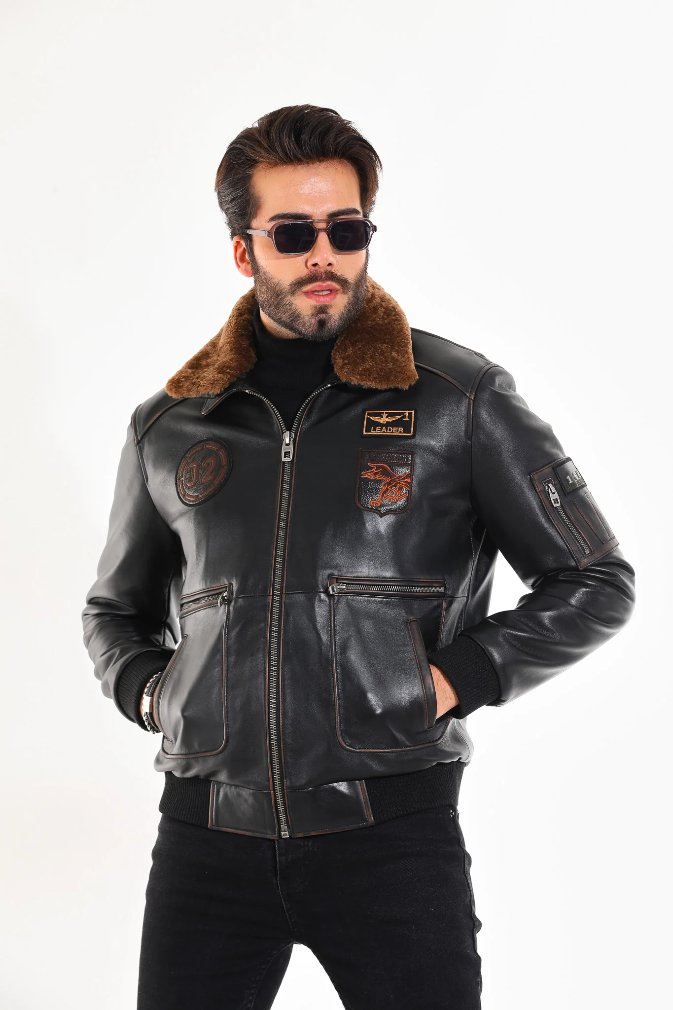 The Northway Vintage Black Lambskin Men Leather Jacket - Image 5