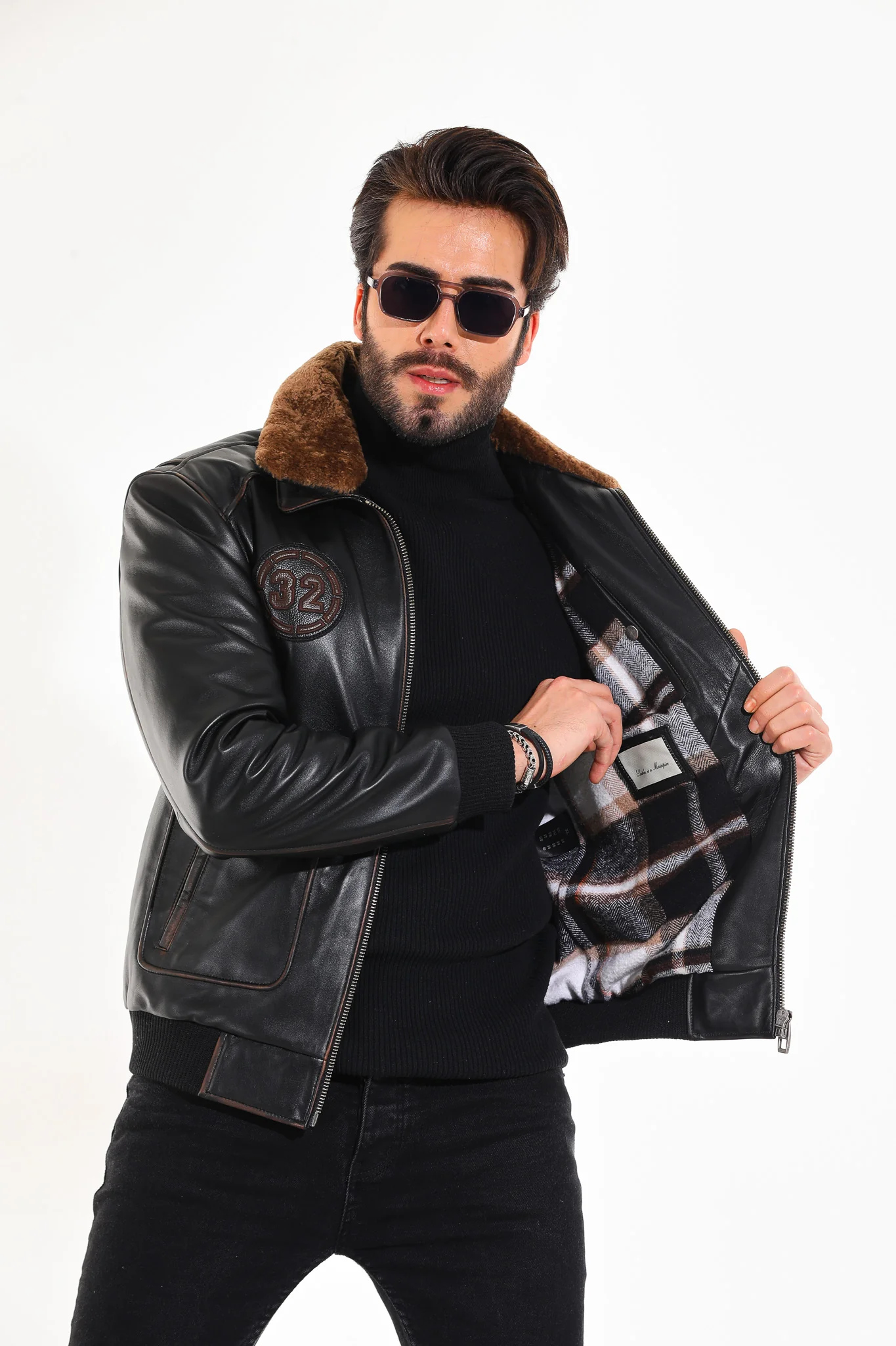 The Northway Vintage Black Lambskin Men Leather Jacket - Image 6
