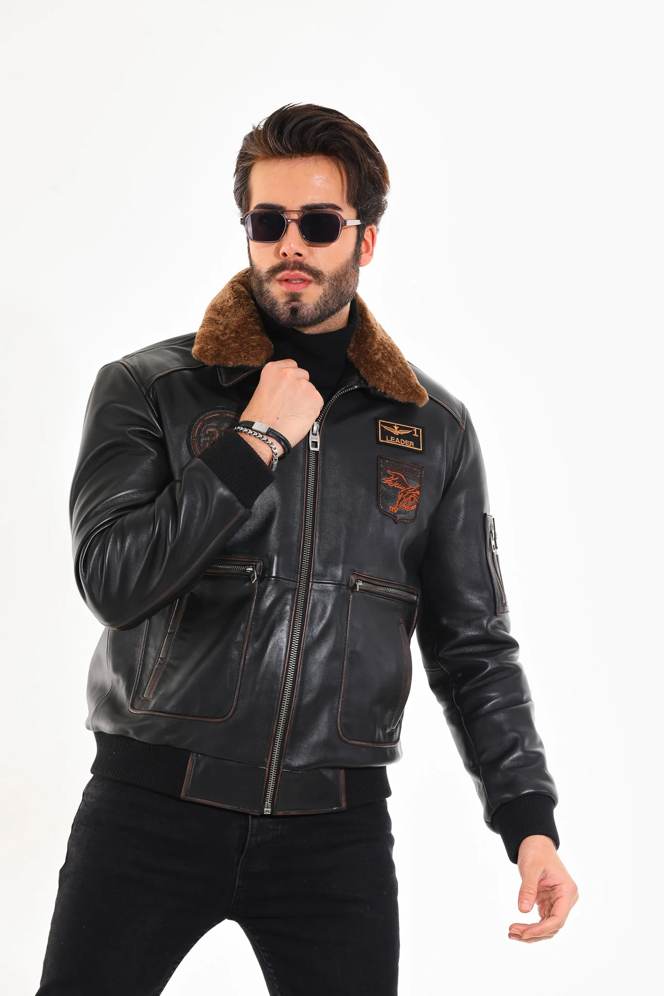 The Northway Vintage Black Lambskin Men Leather Jacket - Image 7