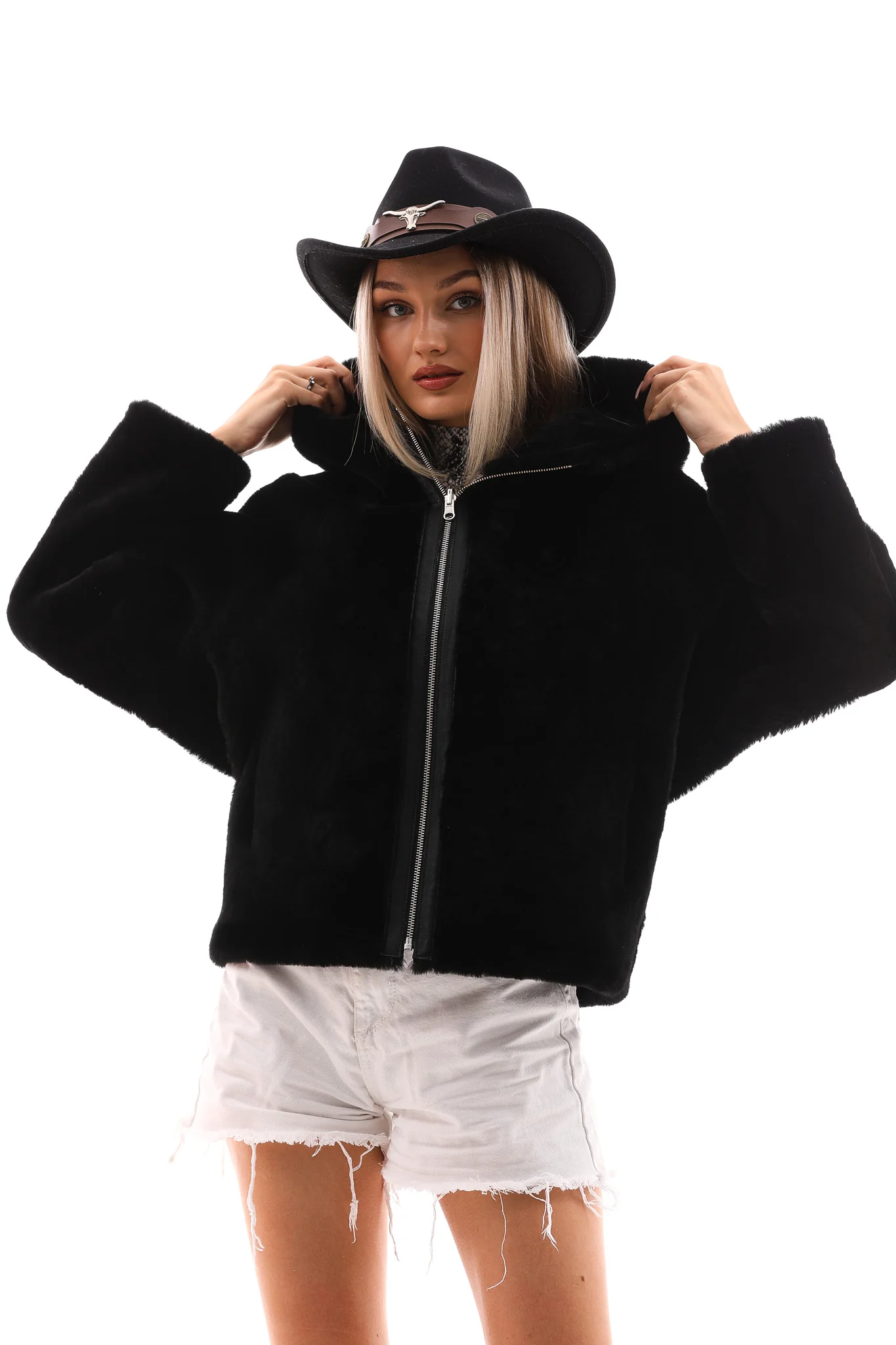 The Noxara Reversible Black Women Leather Jacket - Image 7