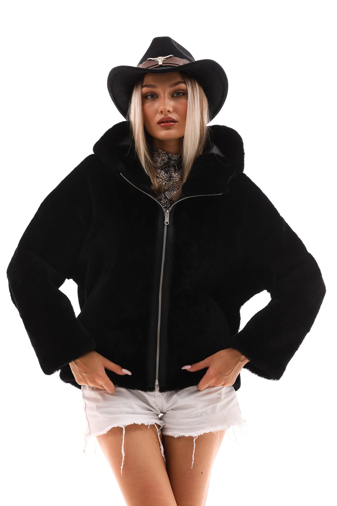 The Noxara Reversible Black Women Leather Jacket - Image 9