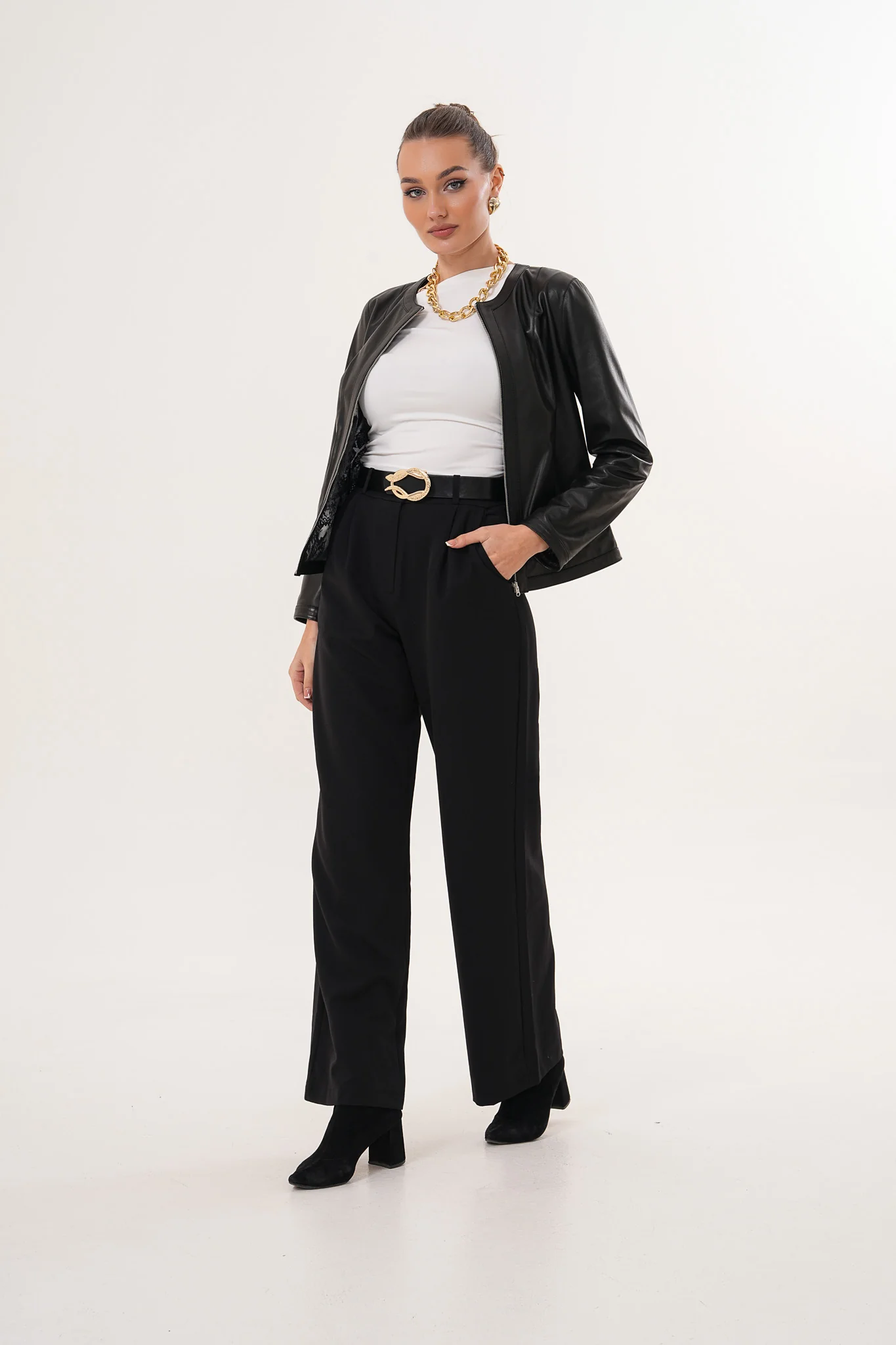 The Nyvessa Black Leather Women Jacket - Image 9