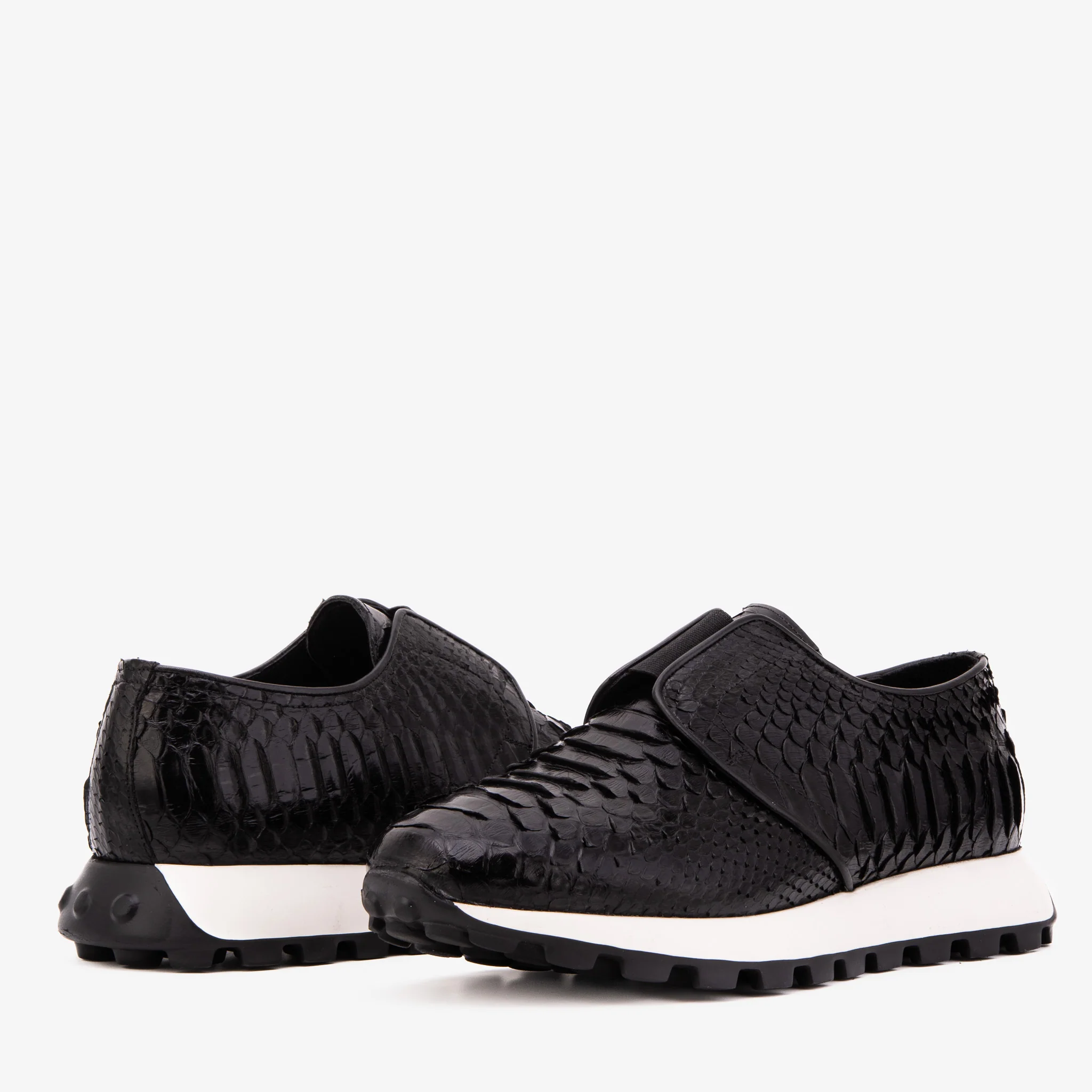 The Obsidian Black Python Leather Men Sneaker - Image 3