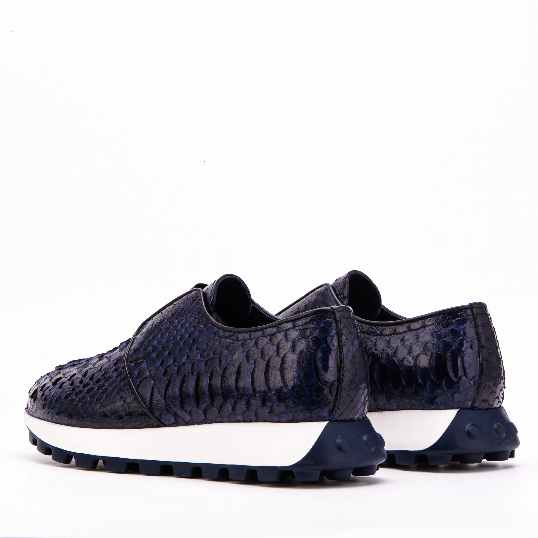 The Obsidian Navy Python Leather Men Sneaker - Image 4