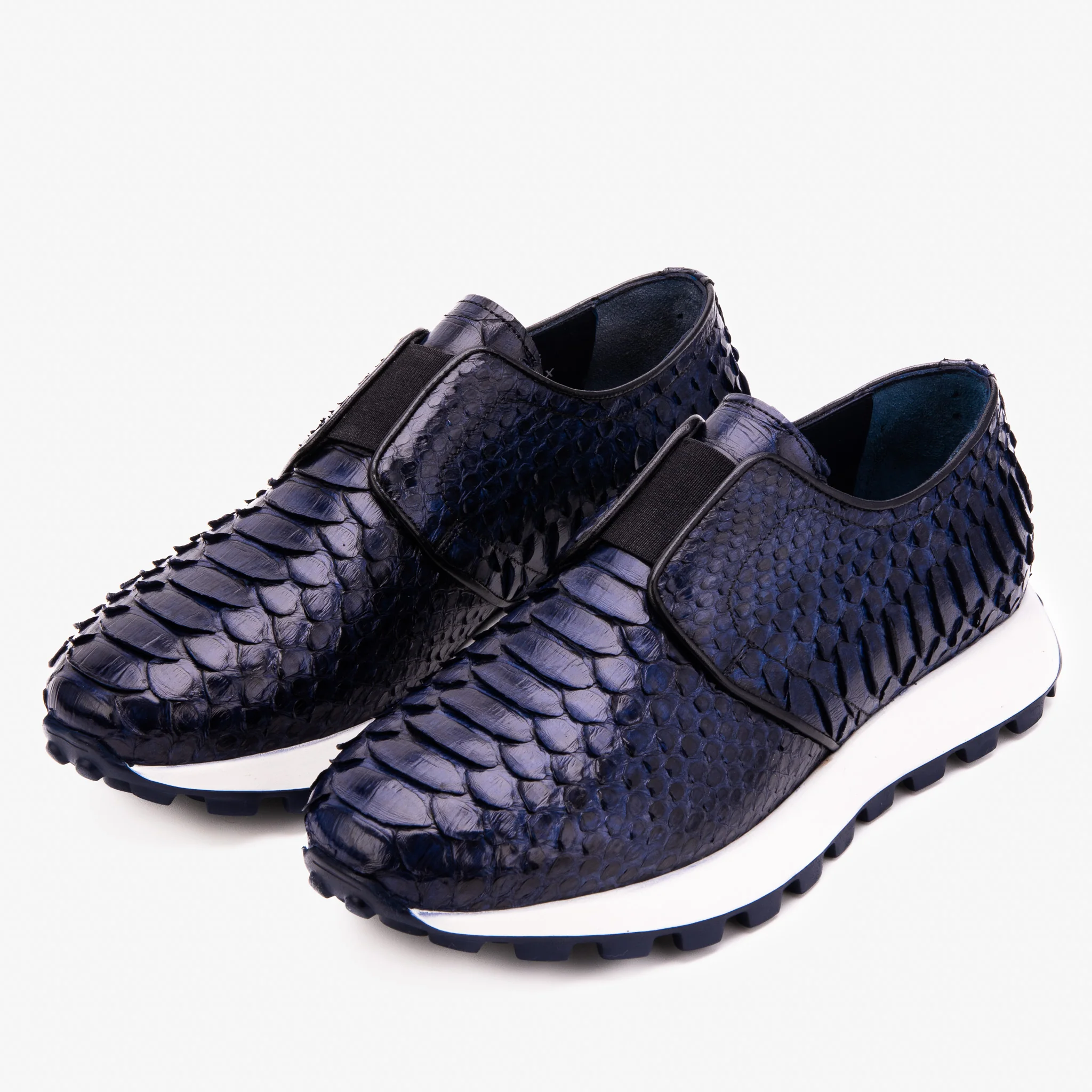 The Obsidian Navy Python Leather Men Sneaker - Image 5