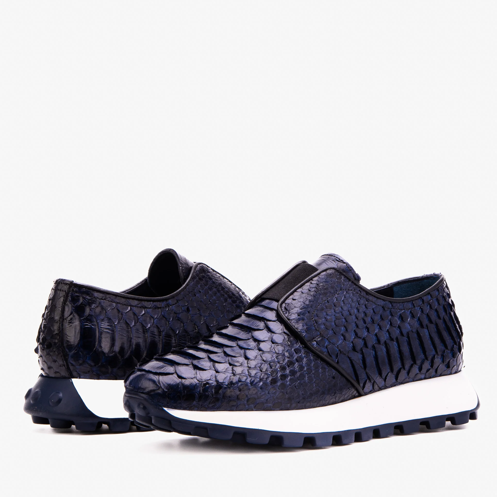 The Obsidian Navy Python Leather Men Sneaker - Image 7