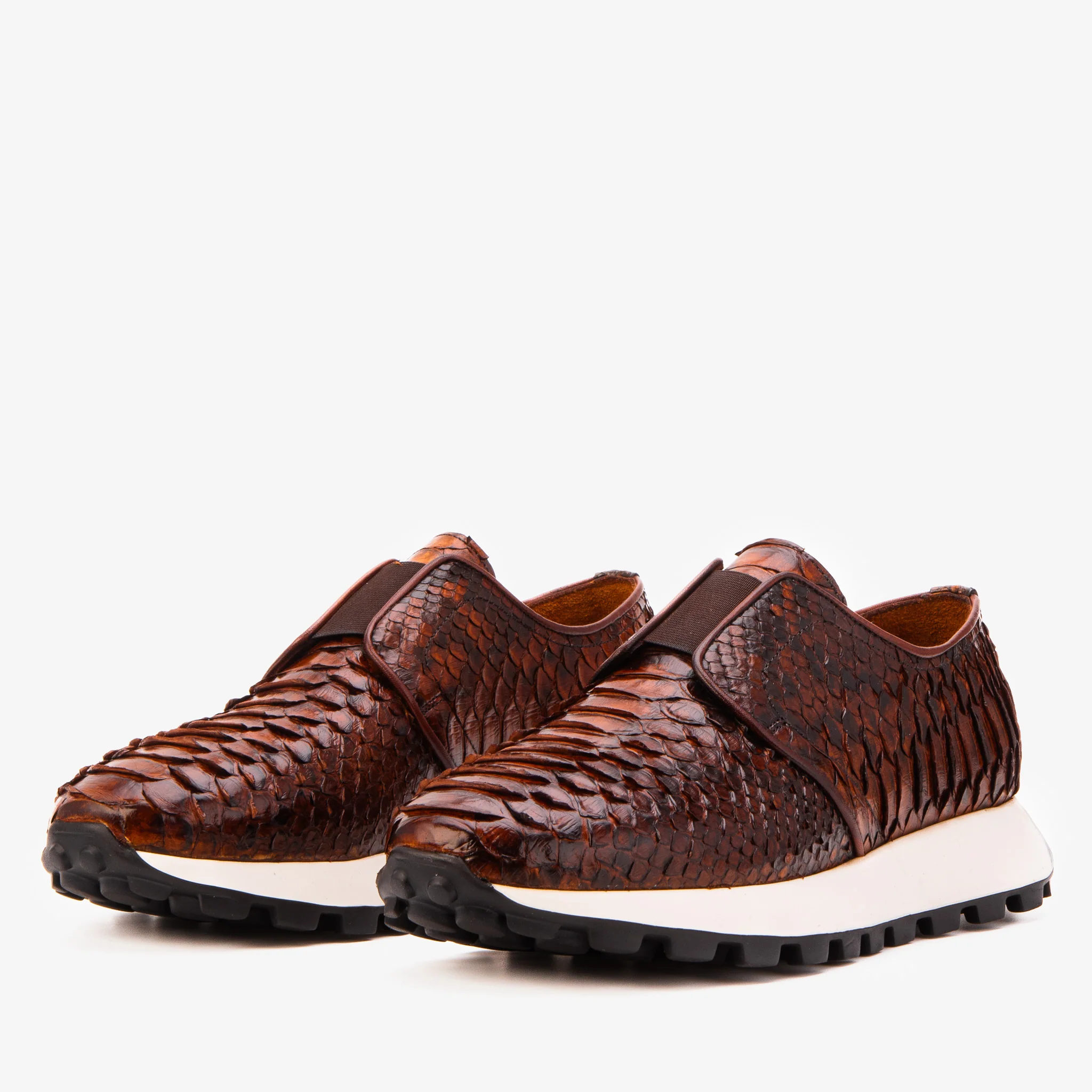 The Obsidian Tan  Python Leather Men Sneaker - Image 2