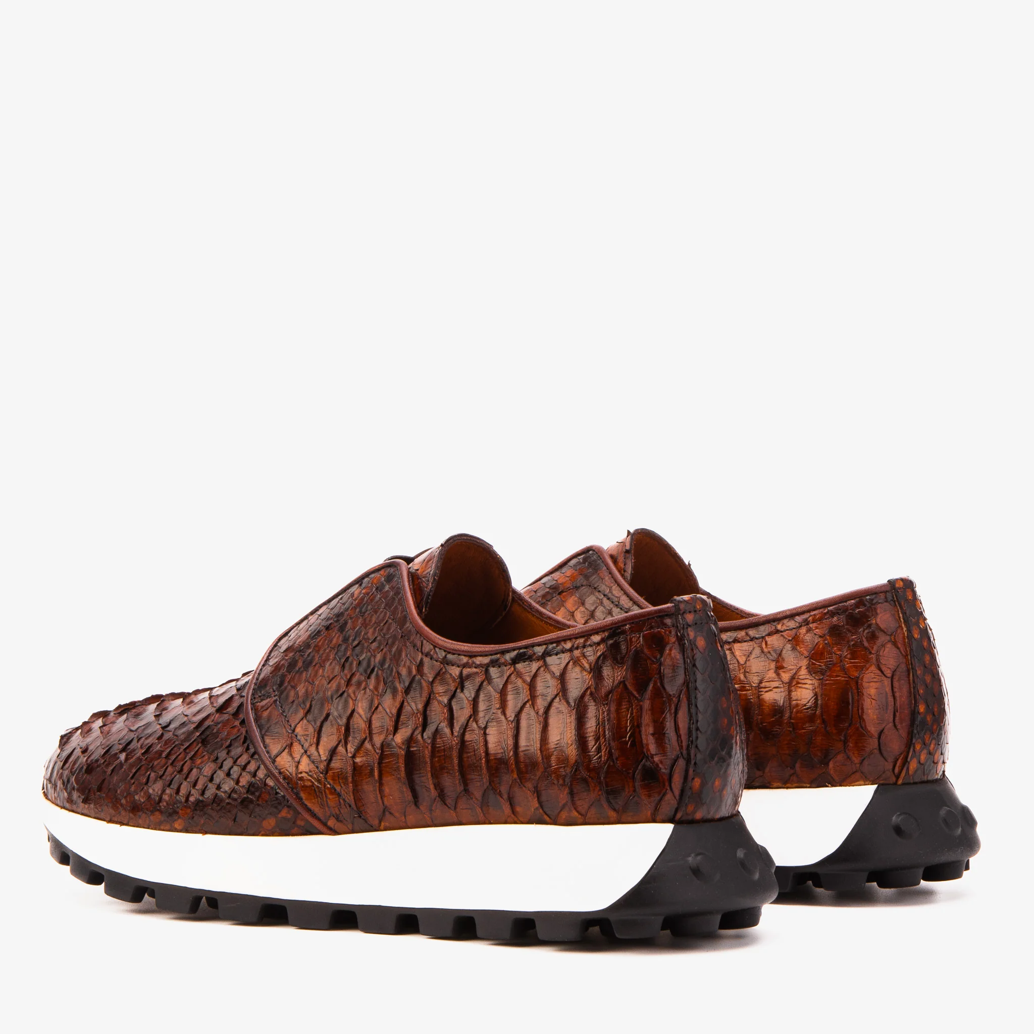 The Obsidian Tan  Python Leather Men Sneaker - Image 4