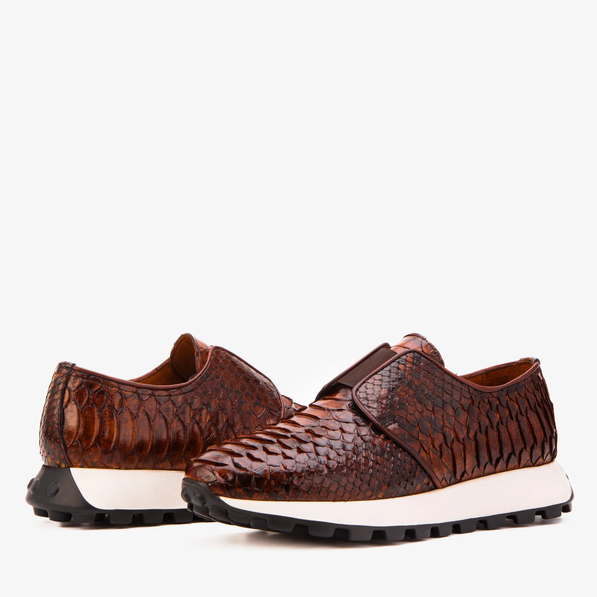 The Obsidian Tan  Python Leather Men Sneaker - Image 5